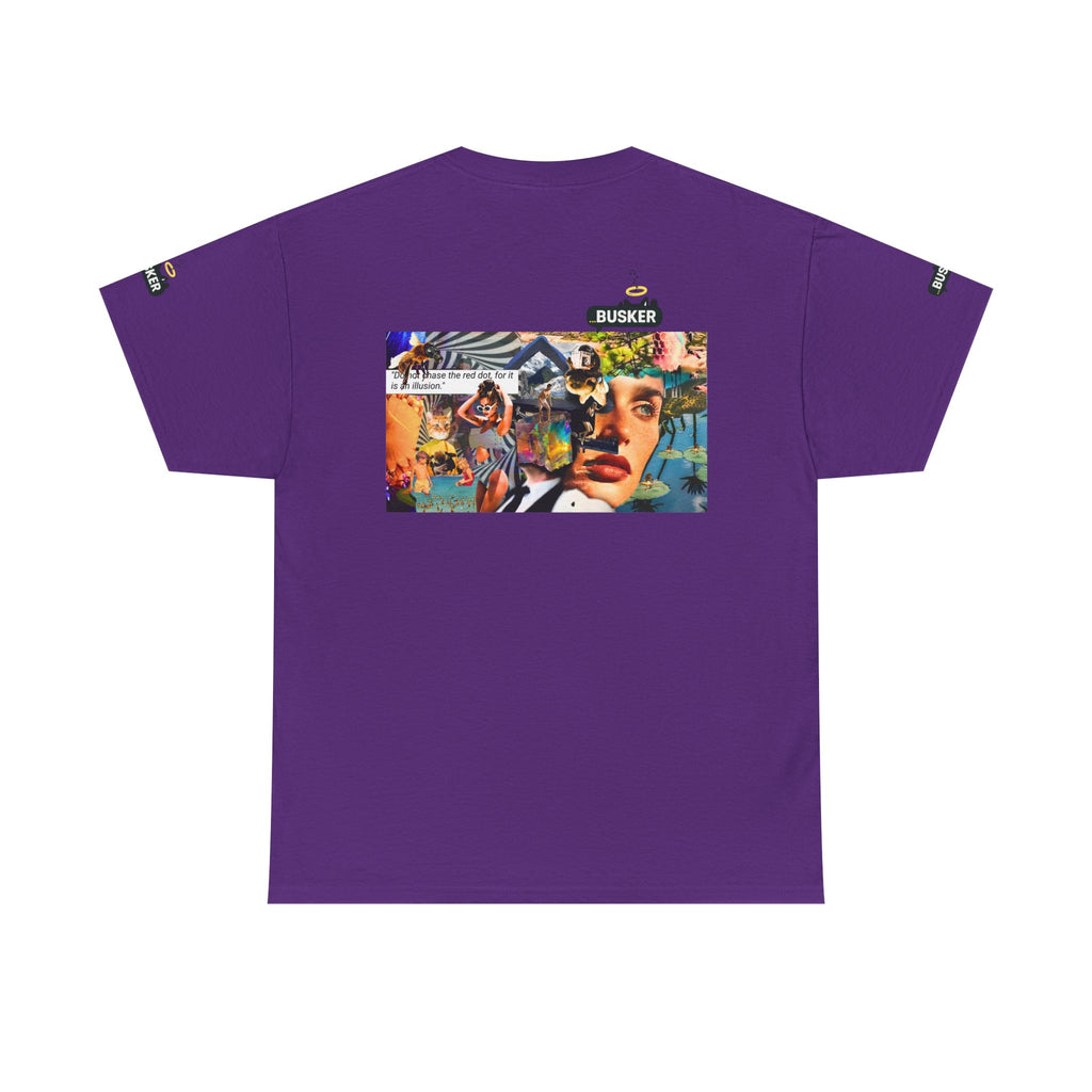 Artistic Unisex Heavy Cotton Tee - Vibrant Busker Design