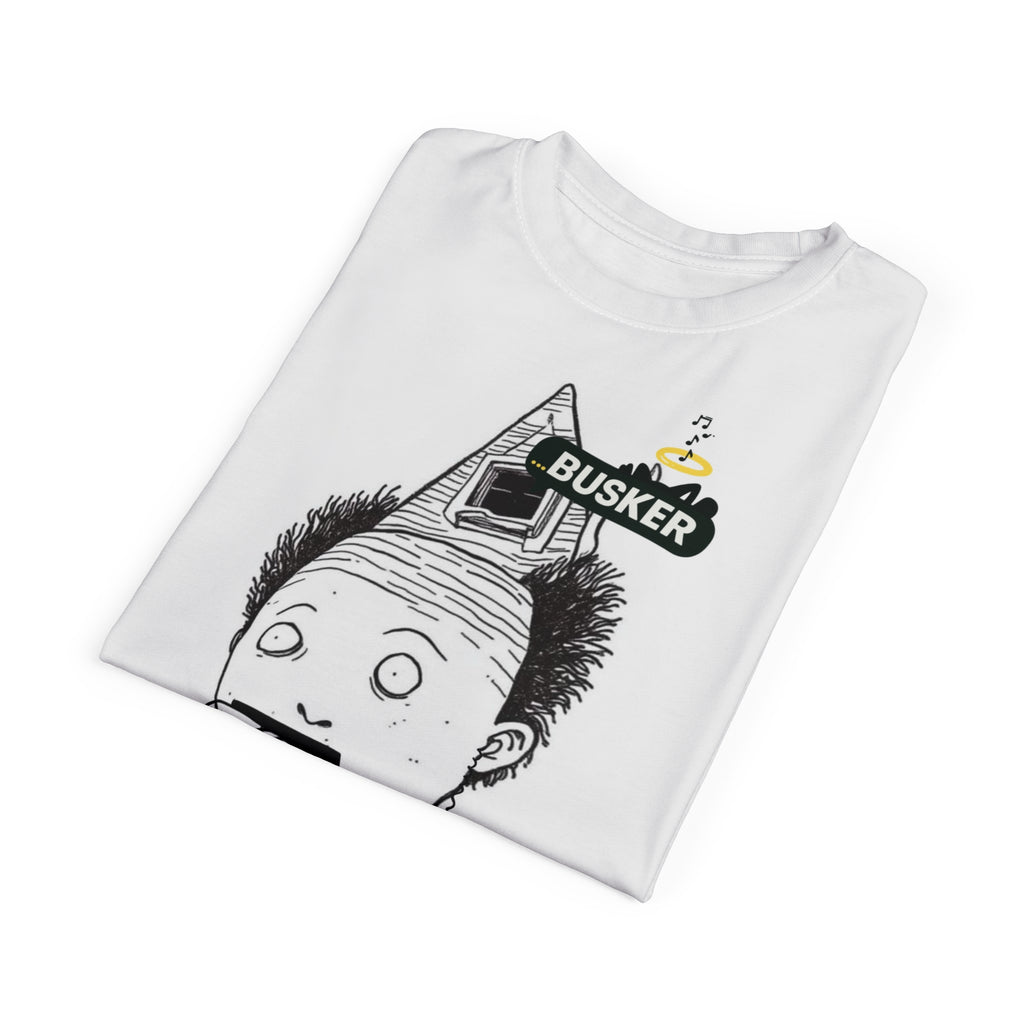 Whimsical Unisex Graphic Tee, Funny T-Shirt for Music Lovers, Unique Gift for Buskers, Street Performer Apparel, Quirky Art Shirt