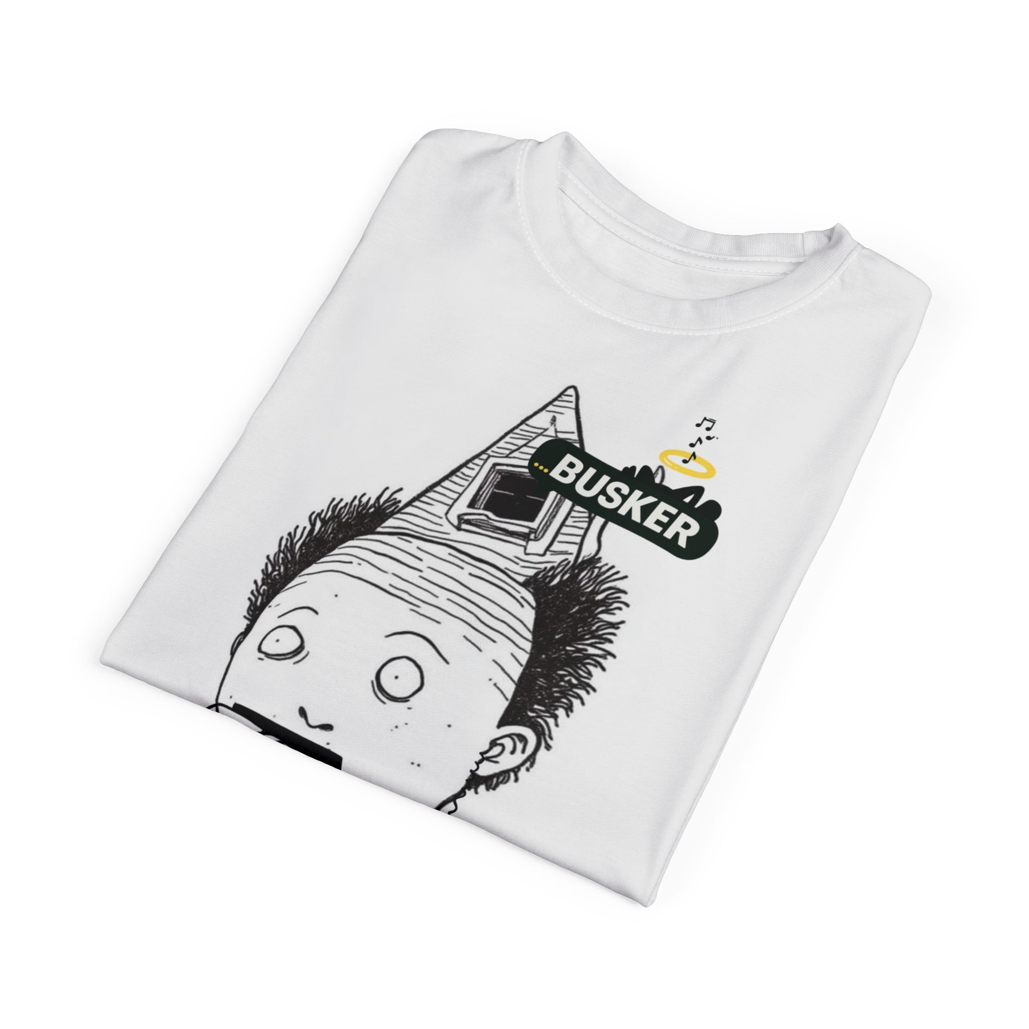 Whimsical Unisex Graphic Tee, Funny T-Shirt for Music Lovers, Unique Gift for Buskers, Street Performer Apparel, Quirky Art Shirt