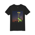 Youth Graphic Tee with Dinosaur Design, Fun Tee for Kids, Summer Style, Birthday Gift, Casual Wear, Playful Outfit, Busker Theme