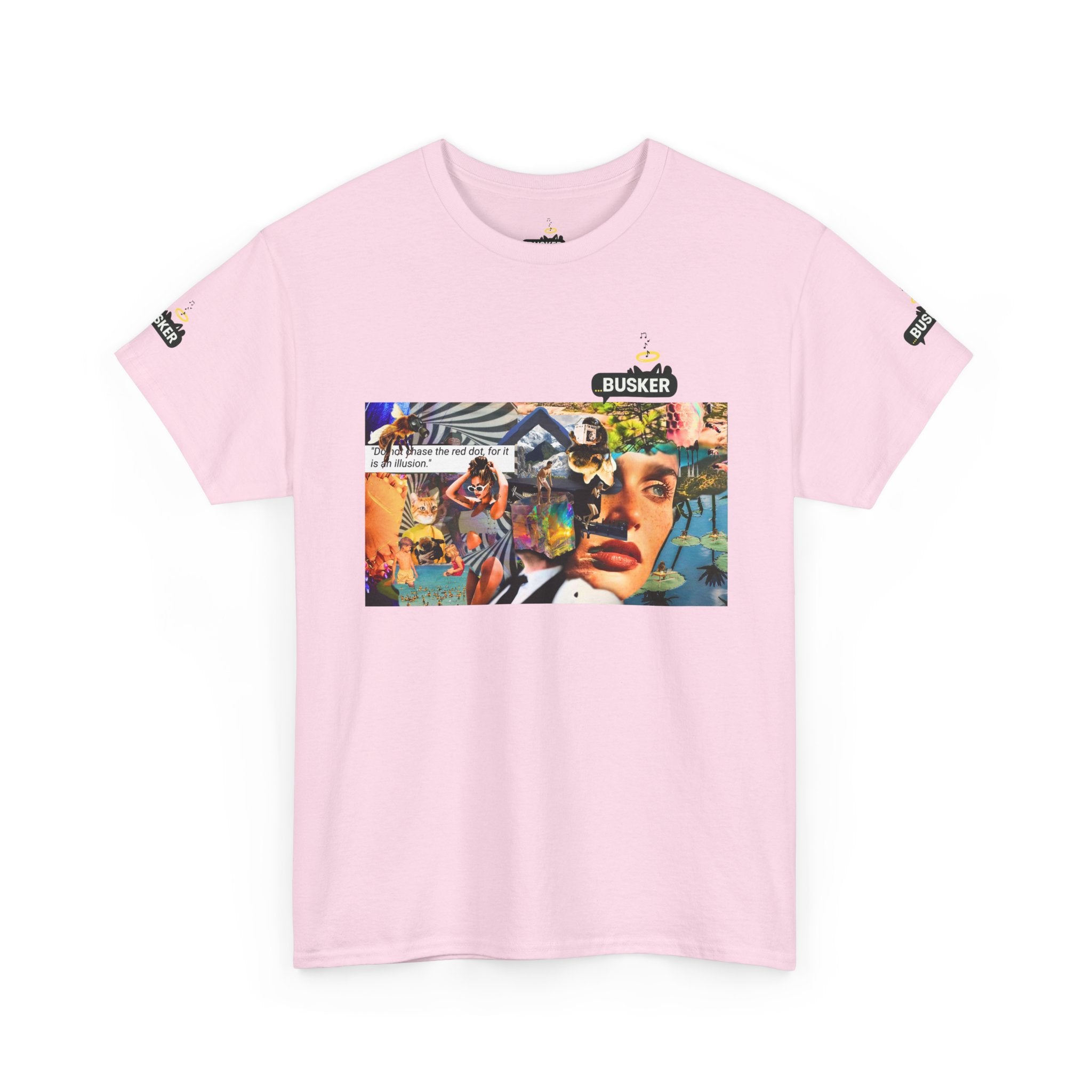 Artistic Unisex Heavy Cotton Tee - Vibrant Busker Design