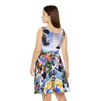 Eclectic Women's Skater Dress - Trendy AOP Design for Artsy Souls