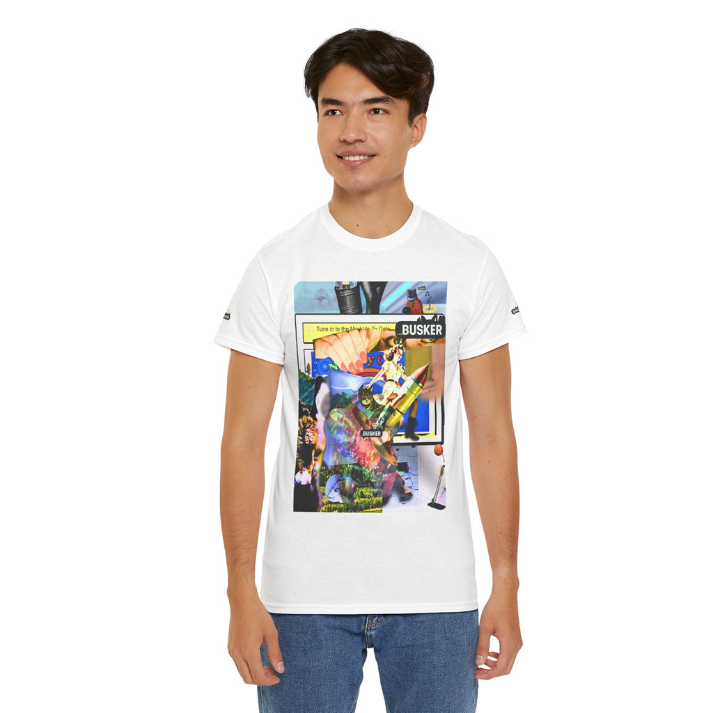 Cool Graphic Unisex Heavy Cotton Tee - 'Busker' Design