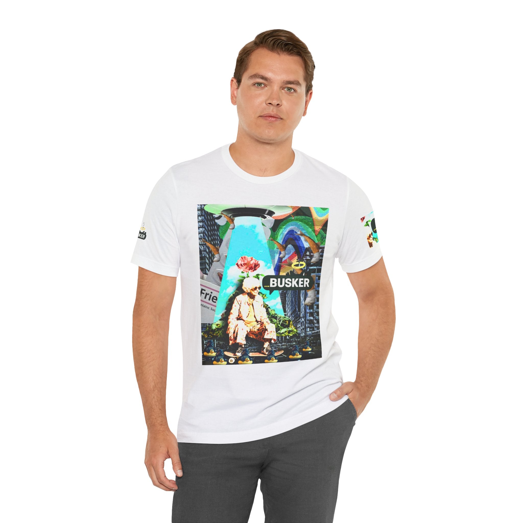 Street Art Busker Tee - Unisex Graphic Short Sleeve Shirt