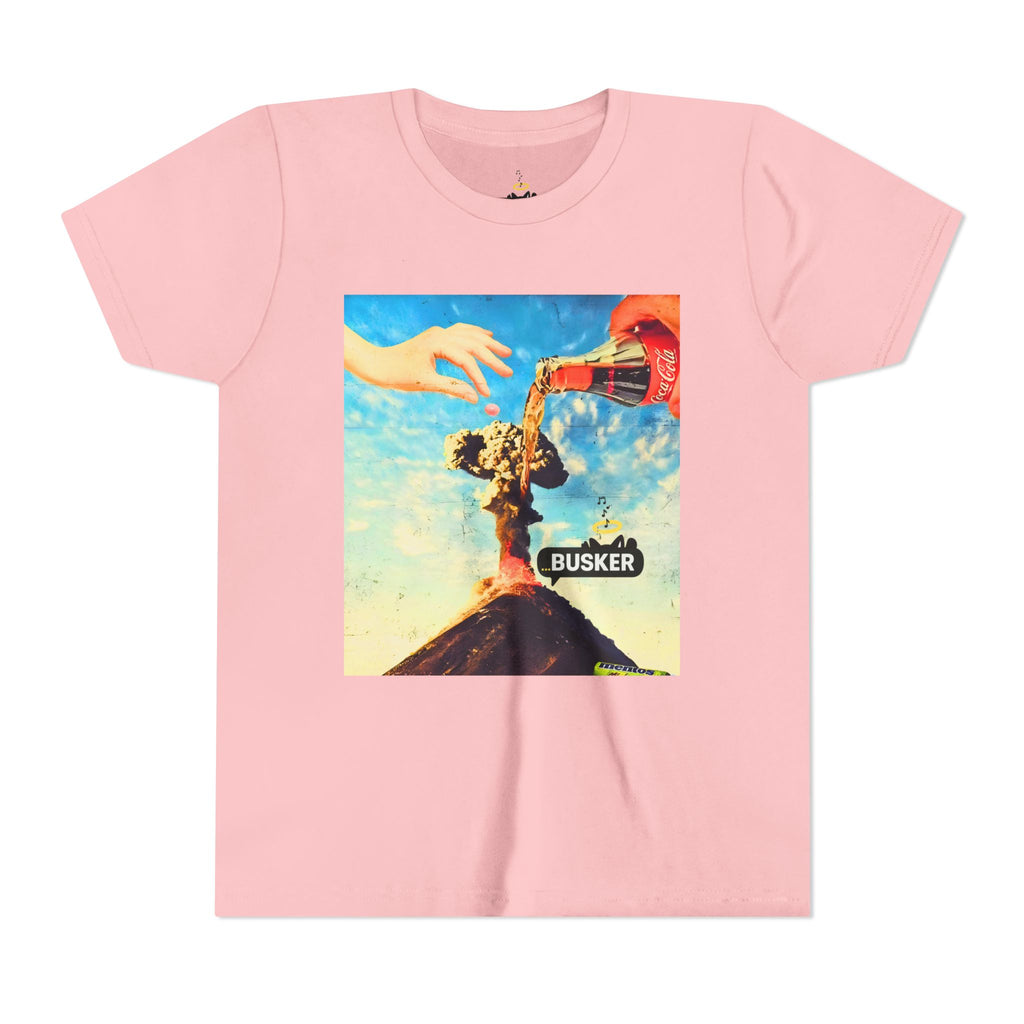 Busker Youth Short Sleeve Tee, Fun Summer Tee, Music Lover Gift, Kids Graphic T-Shirt, Festival Outfit, Creative Gift Idea