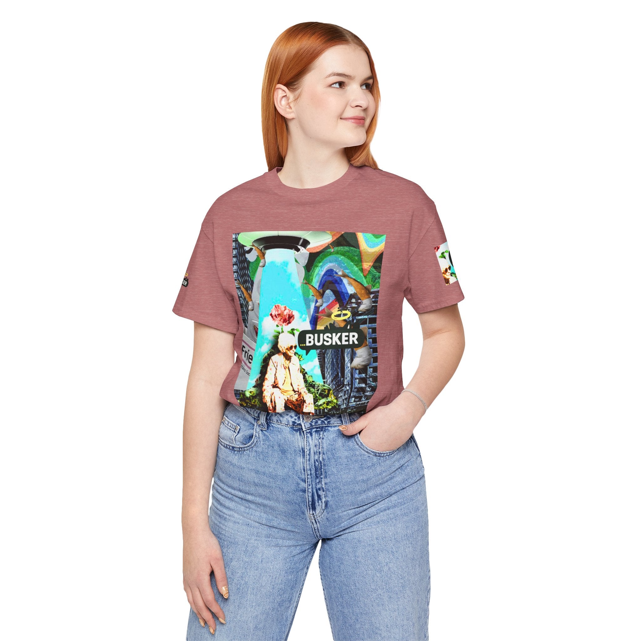 Street Art Busker Tee - Unisex Graphic Short Sleeve Shirt