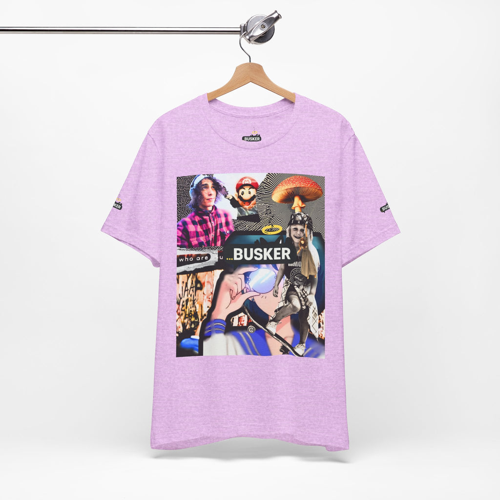Busker Vibe Unisex Tee - Music & Art Collage Design