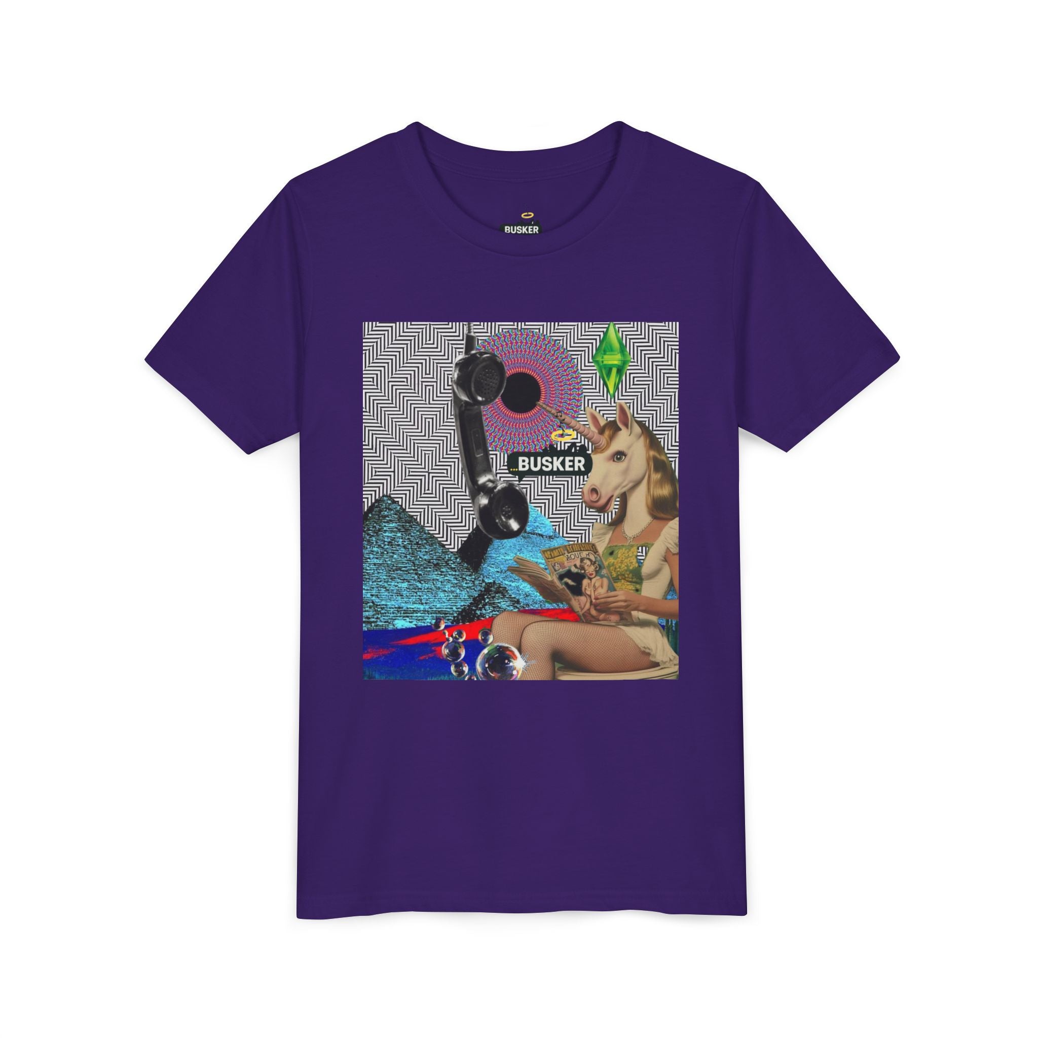 Youth Graphic Tee with Fun 'Busker' Design, Cool Summer Shirt, Gifts for Kids, Festival Attire, Trendy Youthwear