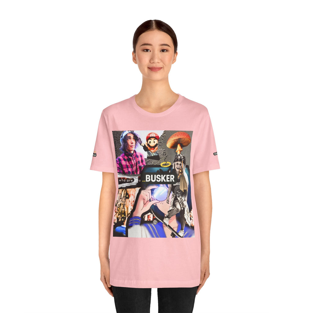 Busker Vibe Unisex Tee - Music & Art Collage Design