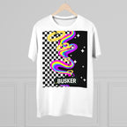 Men's Modern-fit Tee with 'BUSKER' Graphic - Trendy Casual Shirt, Festival Fashion, Music Lover Gift, Streetwear Apparel, Stylish Summer Top
