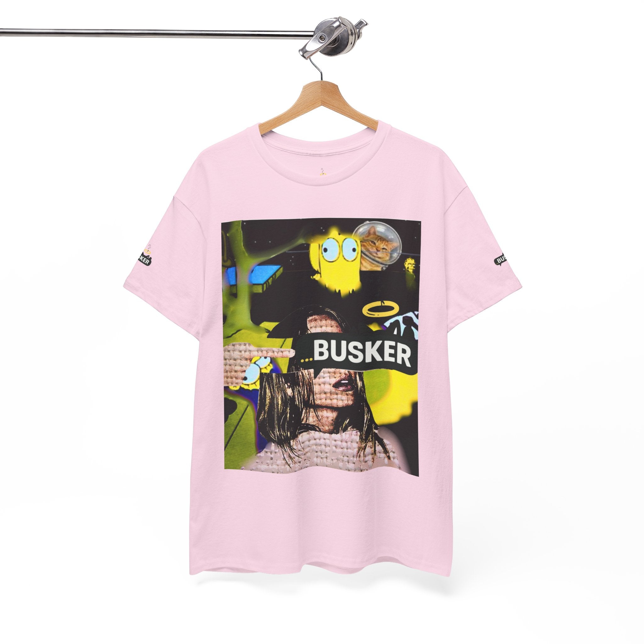 Artistic Unisex Heavy Cotton Tee - 'BUSKER' Graphic Design