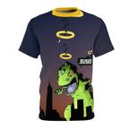 Rooftop Dino Busker Tee | Fun Graphic Shirt for Music Lovers, Festivals, Retro Style, Unisex T-Shirt, Unique Gift Idea
