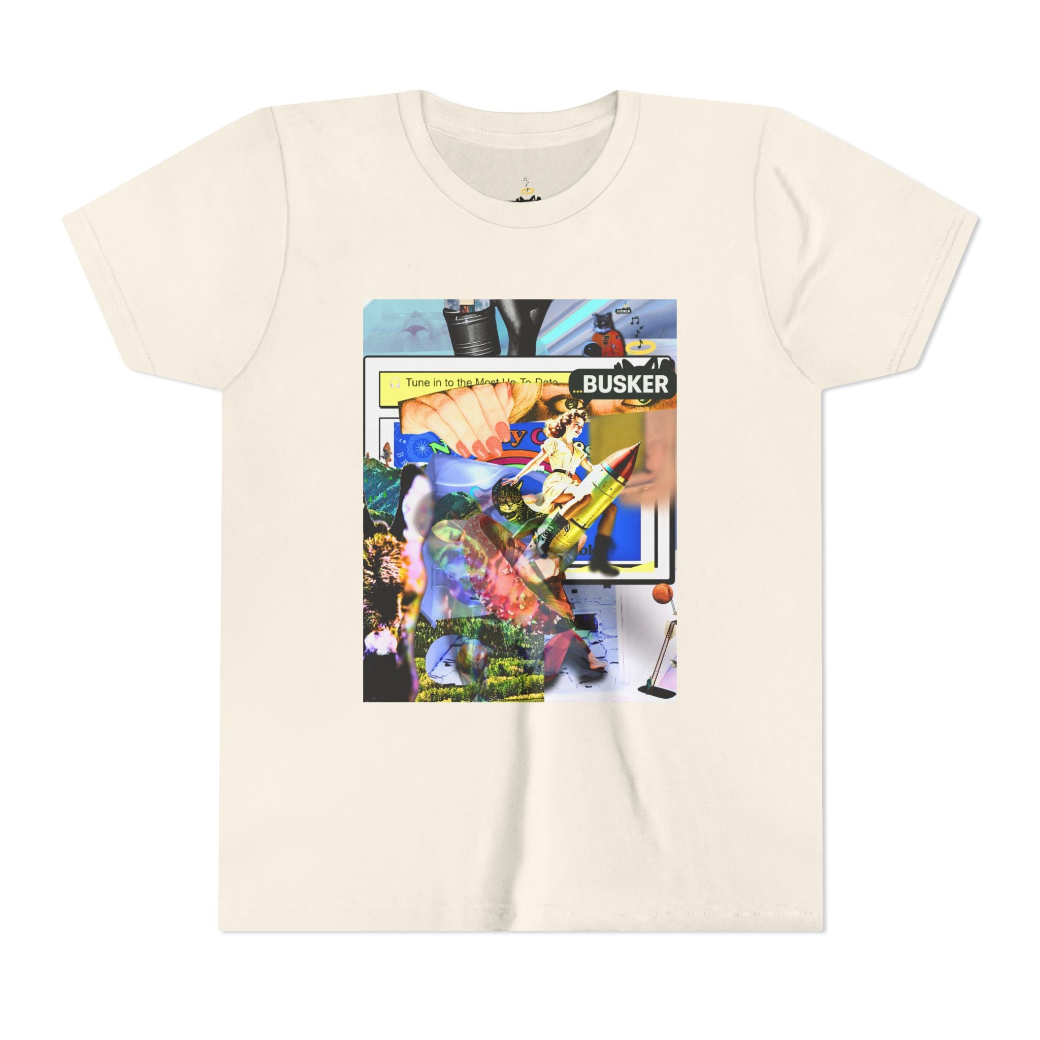 Colorful Youth Short Sleeve Tee - "Busker" Graphic Art Top