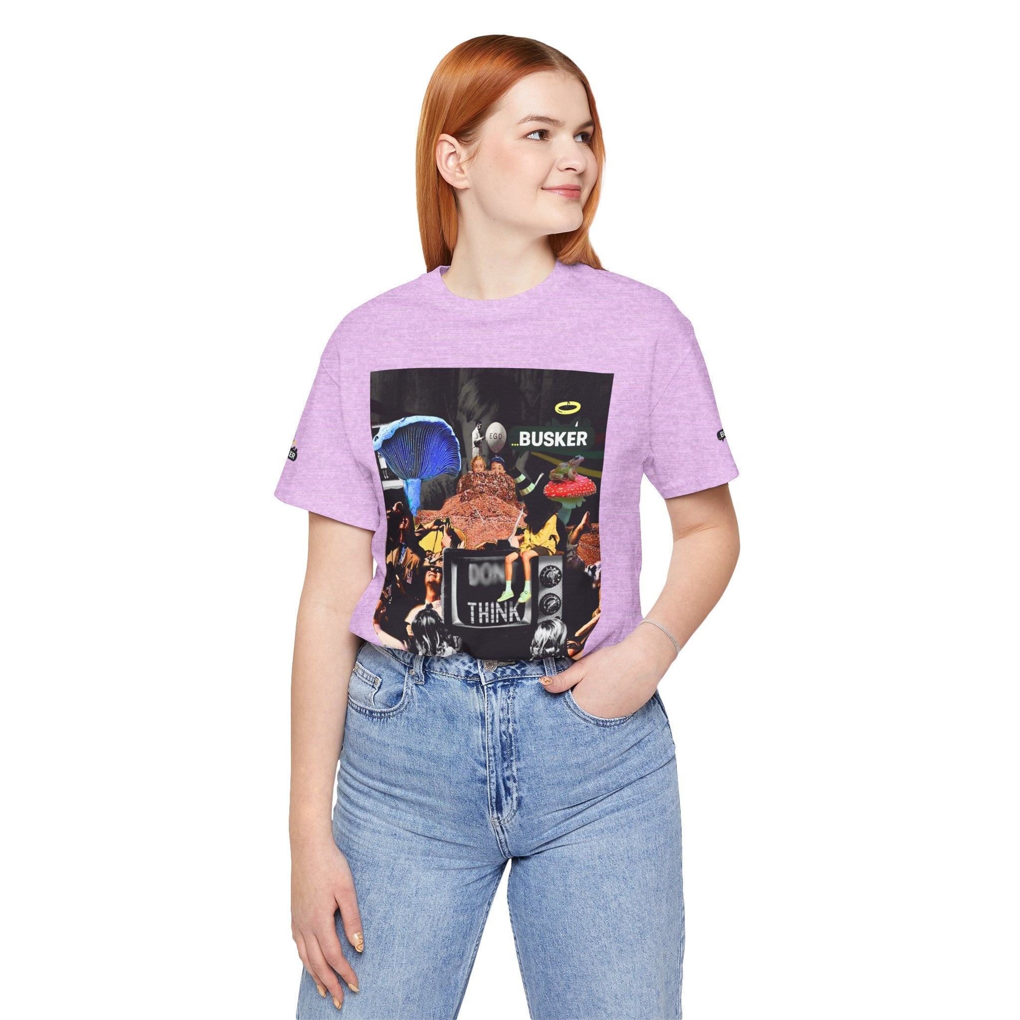 Creative Unisex Graphic Tee - 'I Don't Think' Busker Design