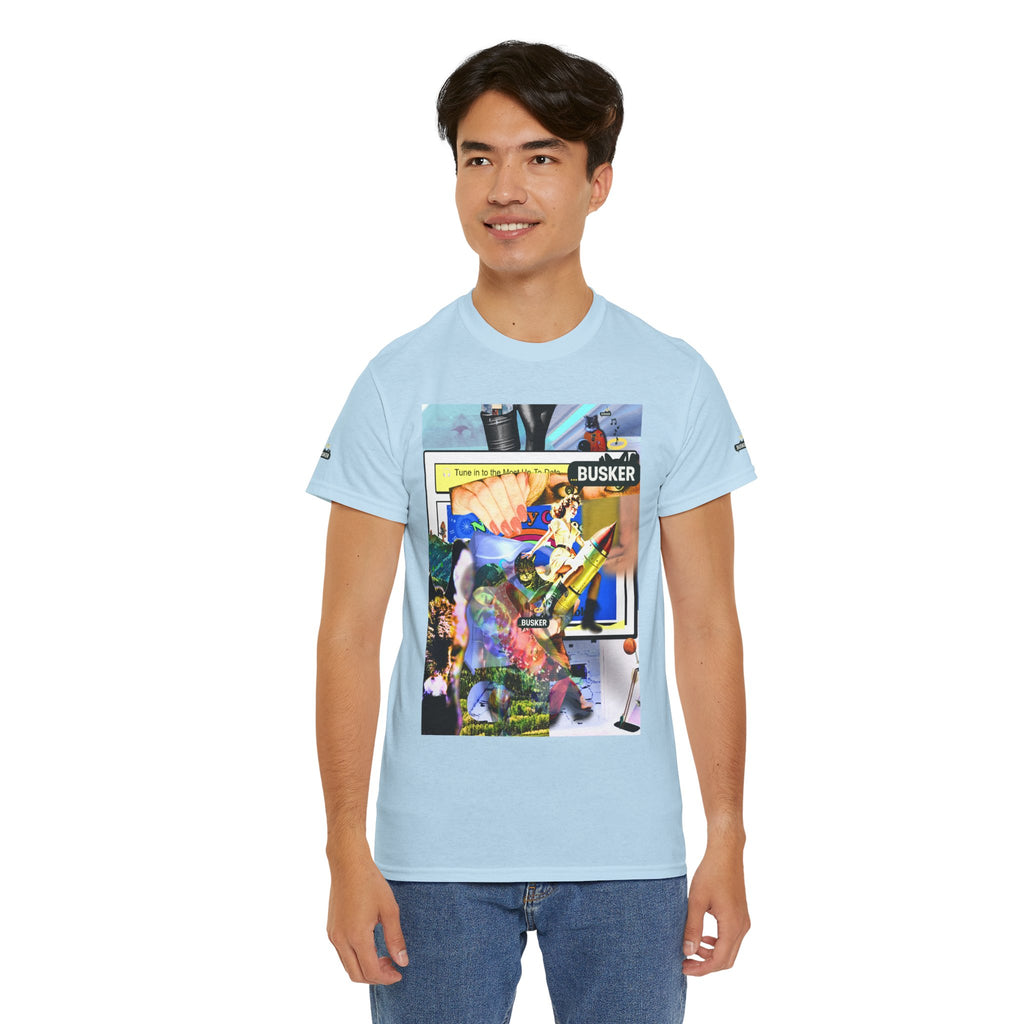 Cool Graphic Unisex Heavy Cotton Tee - 'Busker' Design