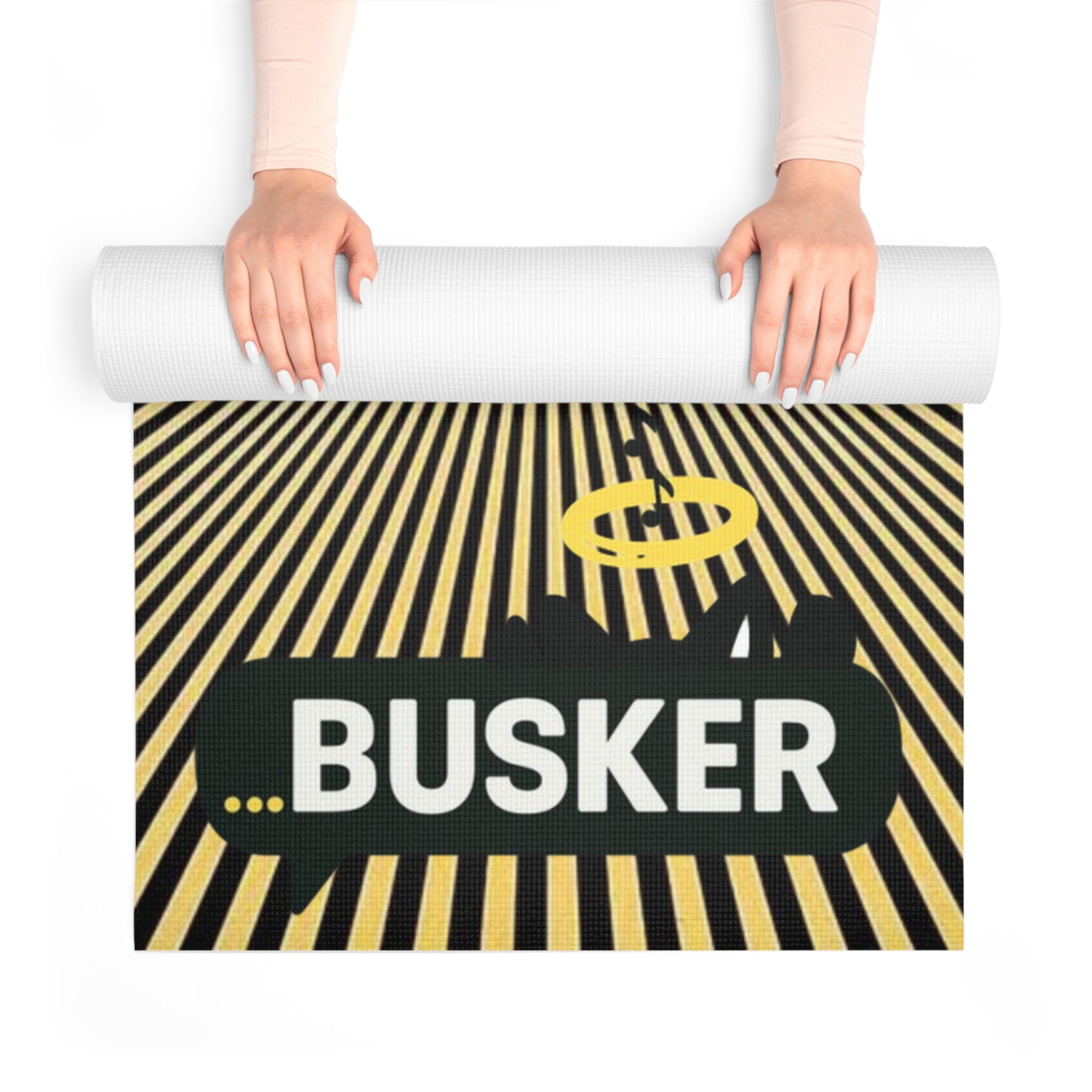 Peaceful Busker Yoga Mat, Eco-Friendly Exercise Mat, Yoga and Pilates Essentials, Gift for Yogis, Meditation Mat, Fitness Inspiration