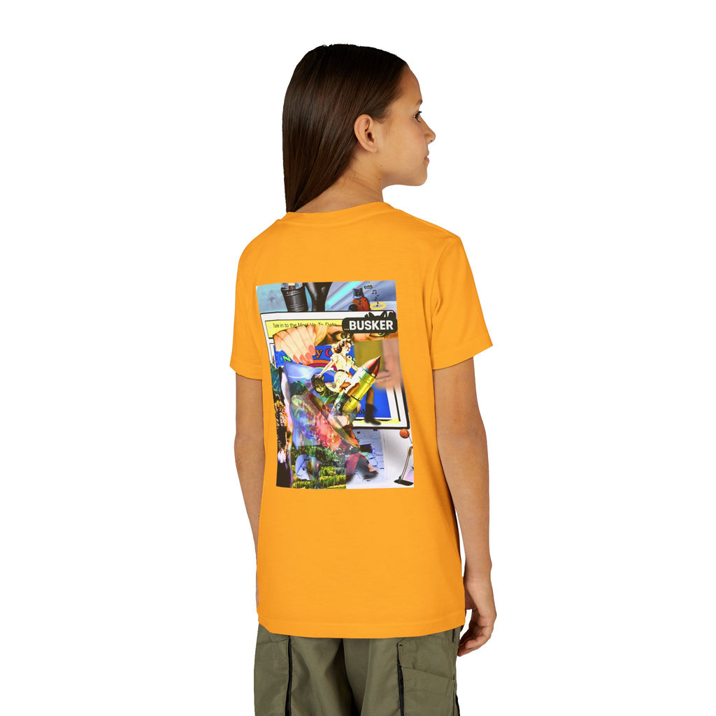 Colorful Youth Short Sleeve Tee - "Busker" Graphic Art Top