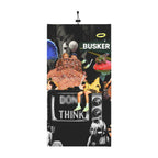 Unique Winter Neck Gaiter with Drawstring - Vibrant Collage Design