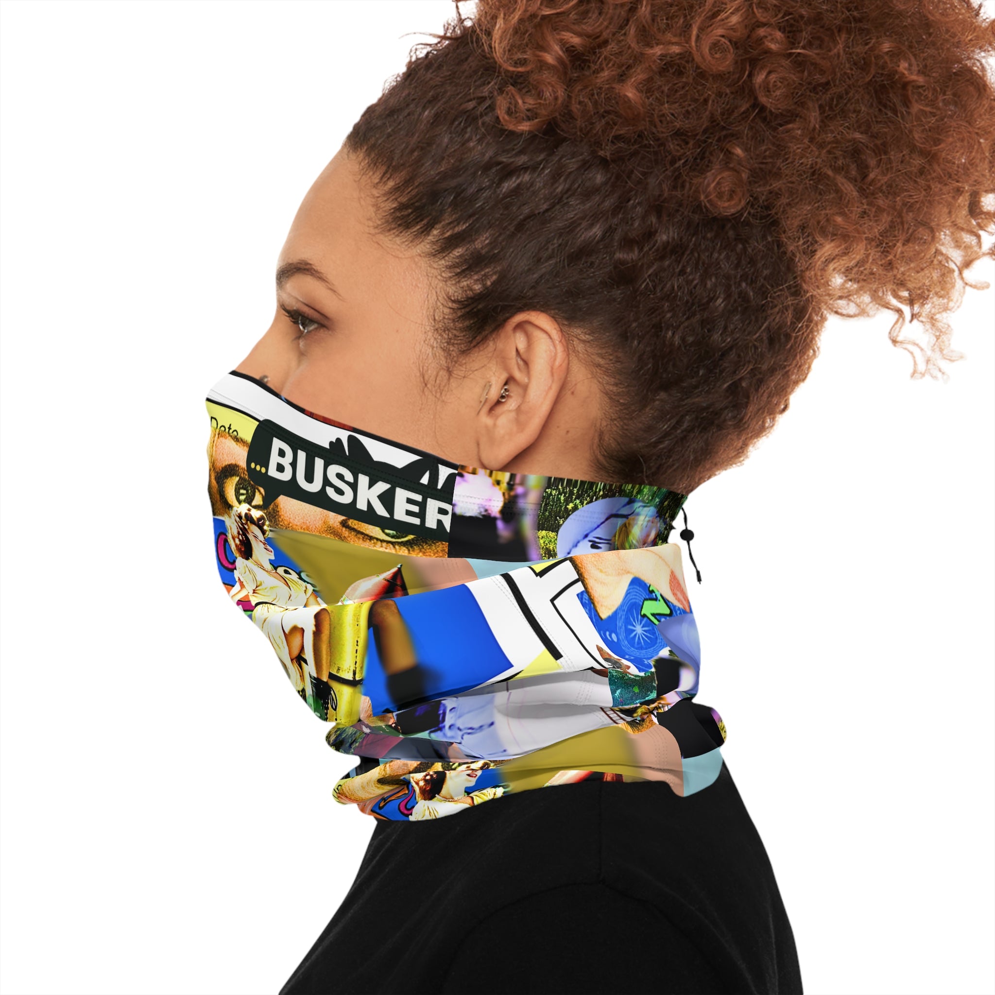Colorful Winter Neck Gaiter with Drawstring - Trendy Outdoor Fashion