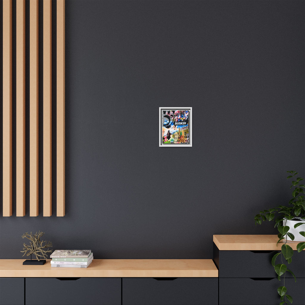 Busker Collage Matte Canvas Print — Framed Multi‑Color Wall Art