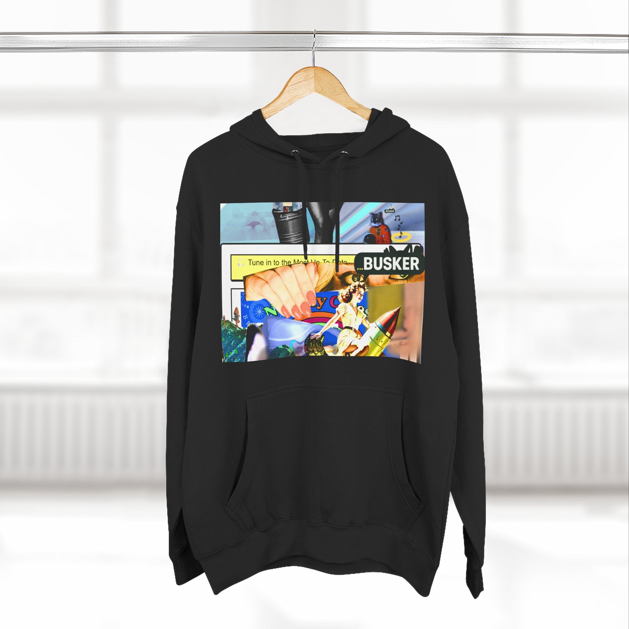 Three-Panel Fleece Hoodie