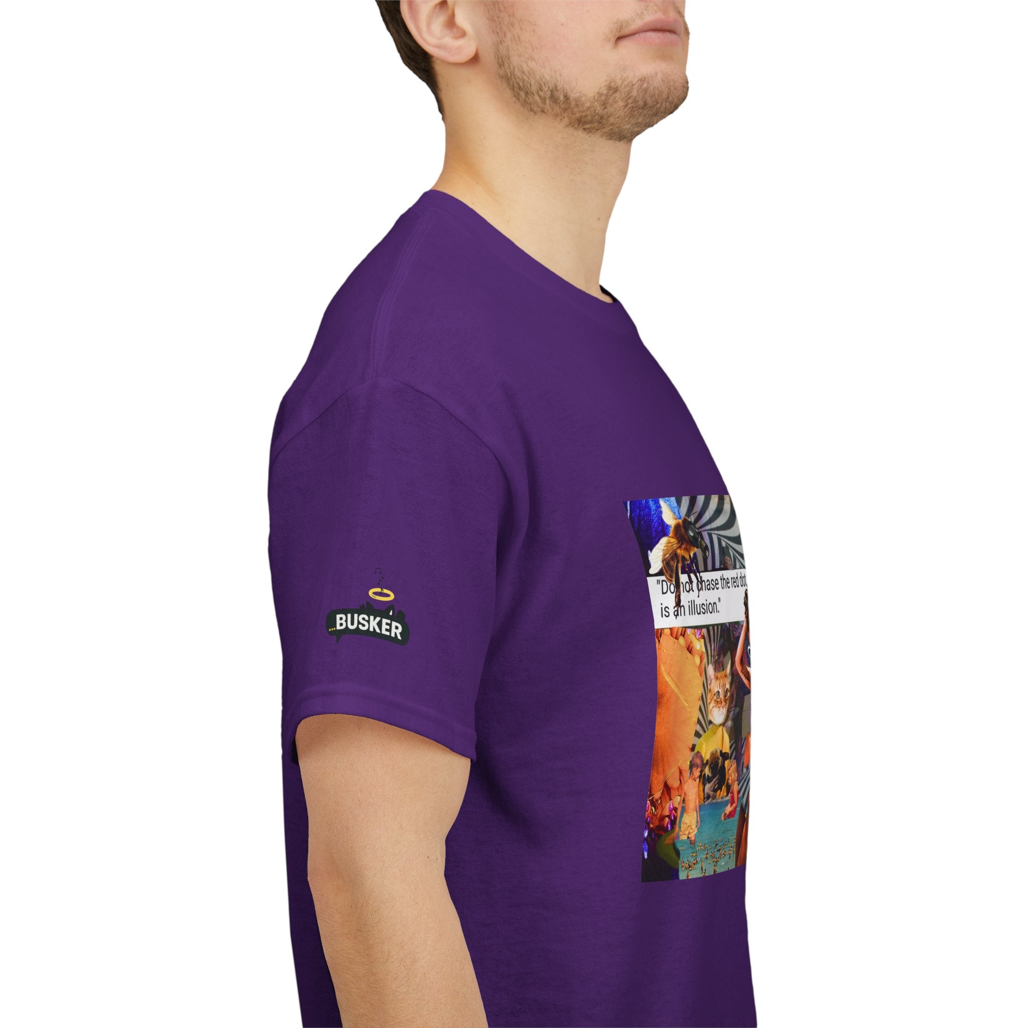 Artistic Unisex Heavy Cotton Tee - Vibrant Busker Design