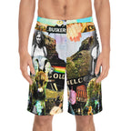 Vibrant Graphic Men's Board Shorts - Retro Beachwear for Summer Fun