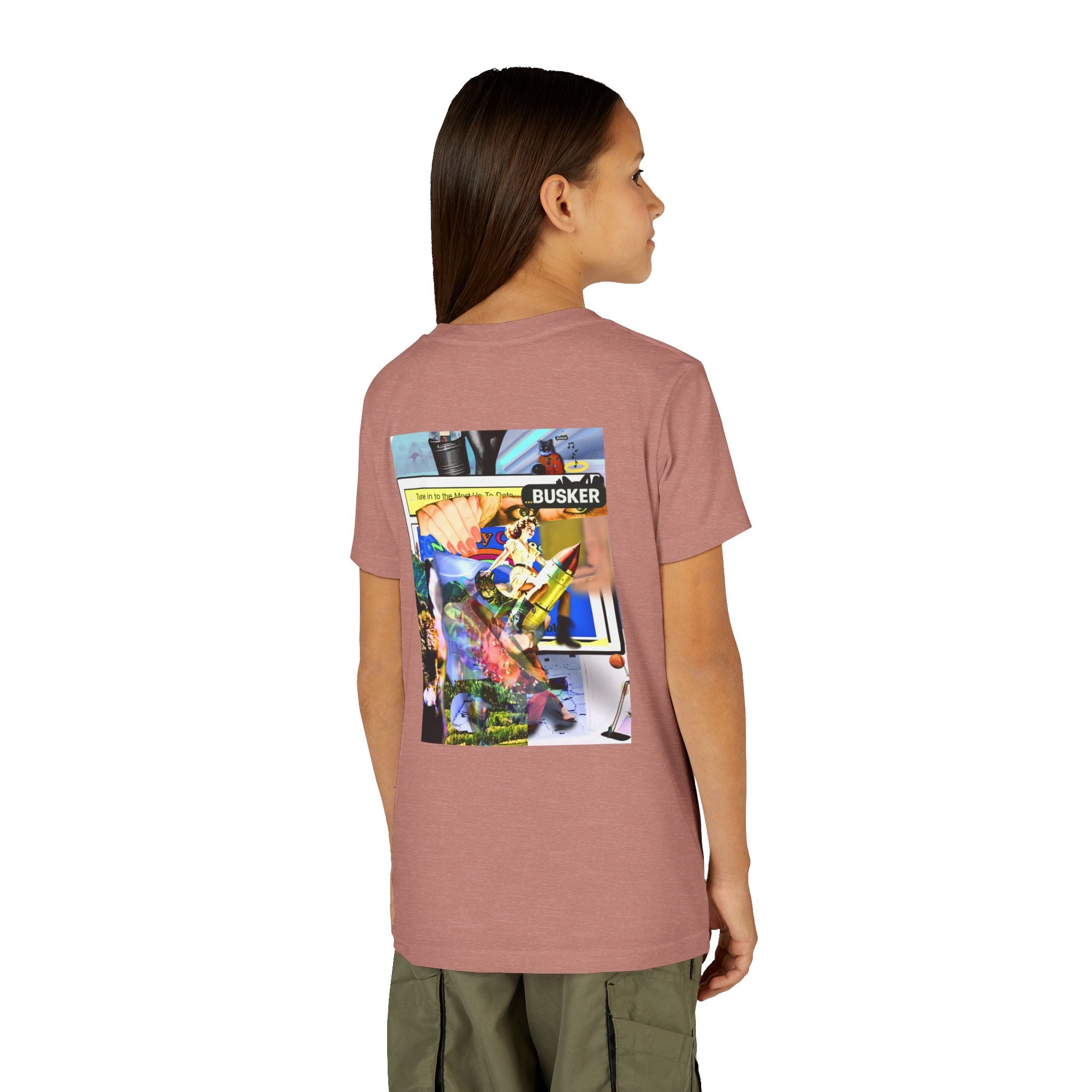 Colorful Youth Short Sleeve Tee - "Busker" Graphic Art Top