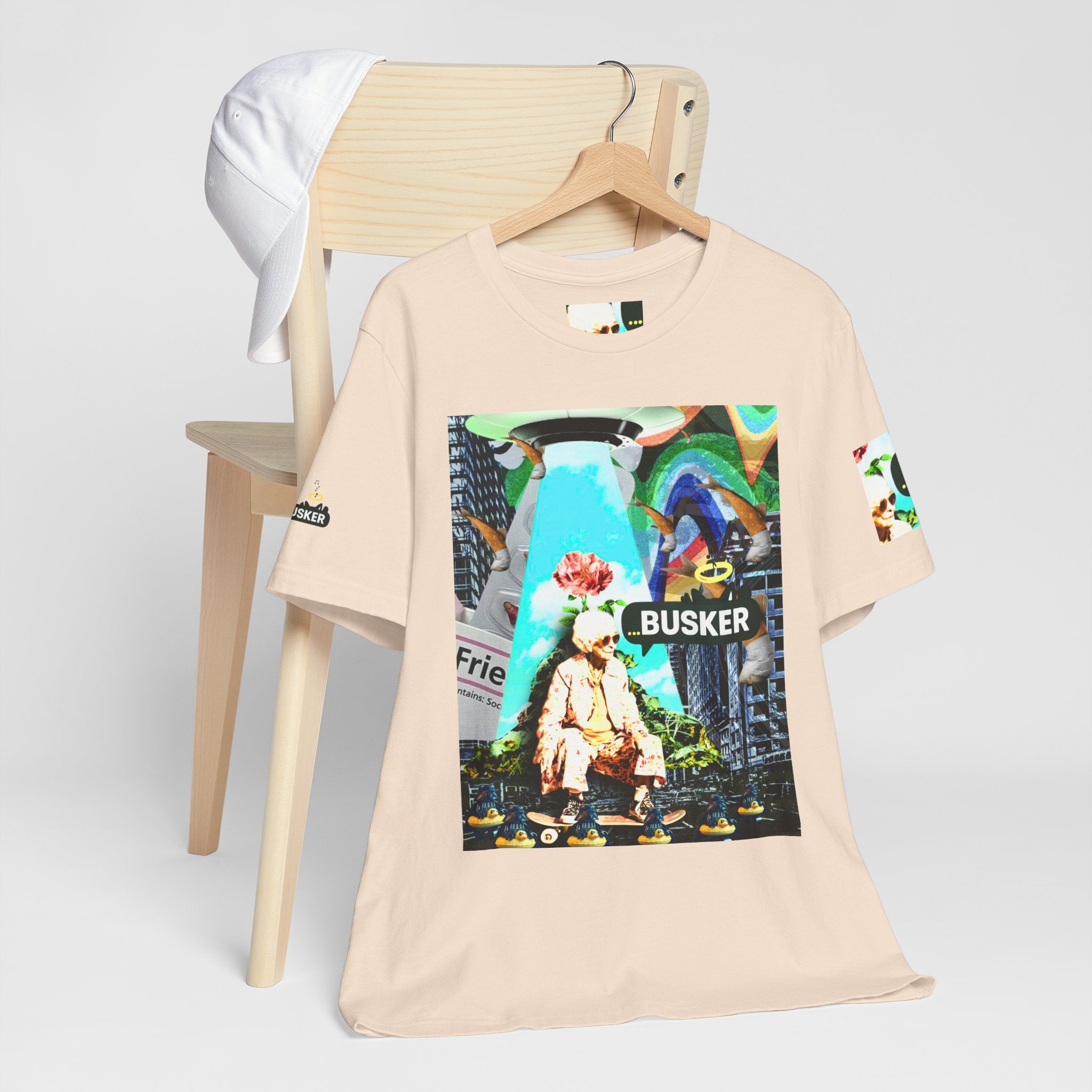 Street Art Busker Tee - Unisex Graphic Short Sleeve Shirt