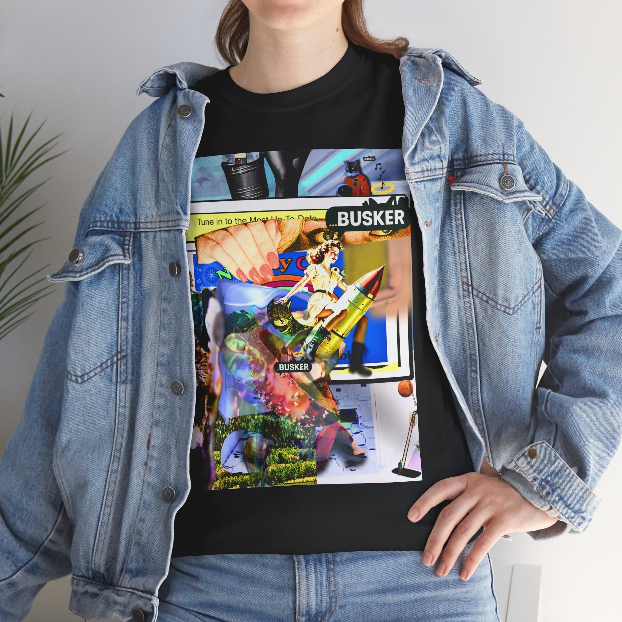 Cool Graphic Unisex Heavy Cotton Tee - 'Busker' Design