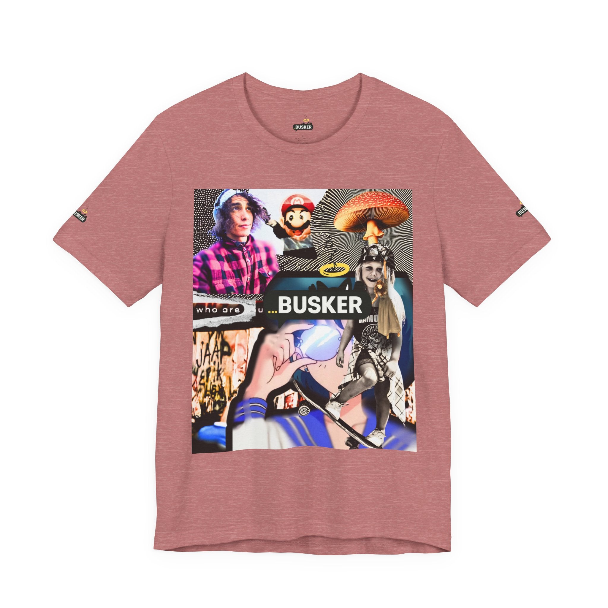 Busker Vibe Unisex Tee - Music & Art Collage Design