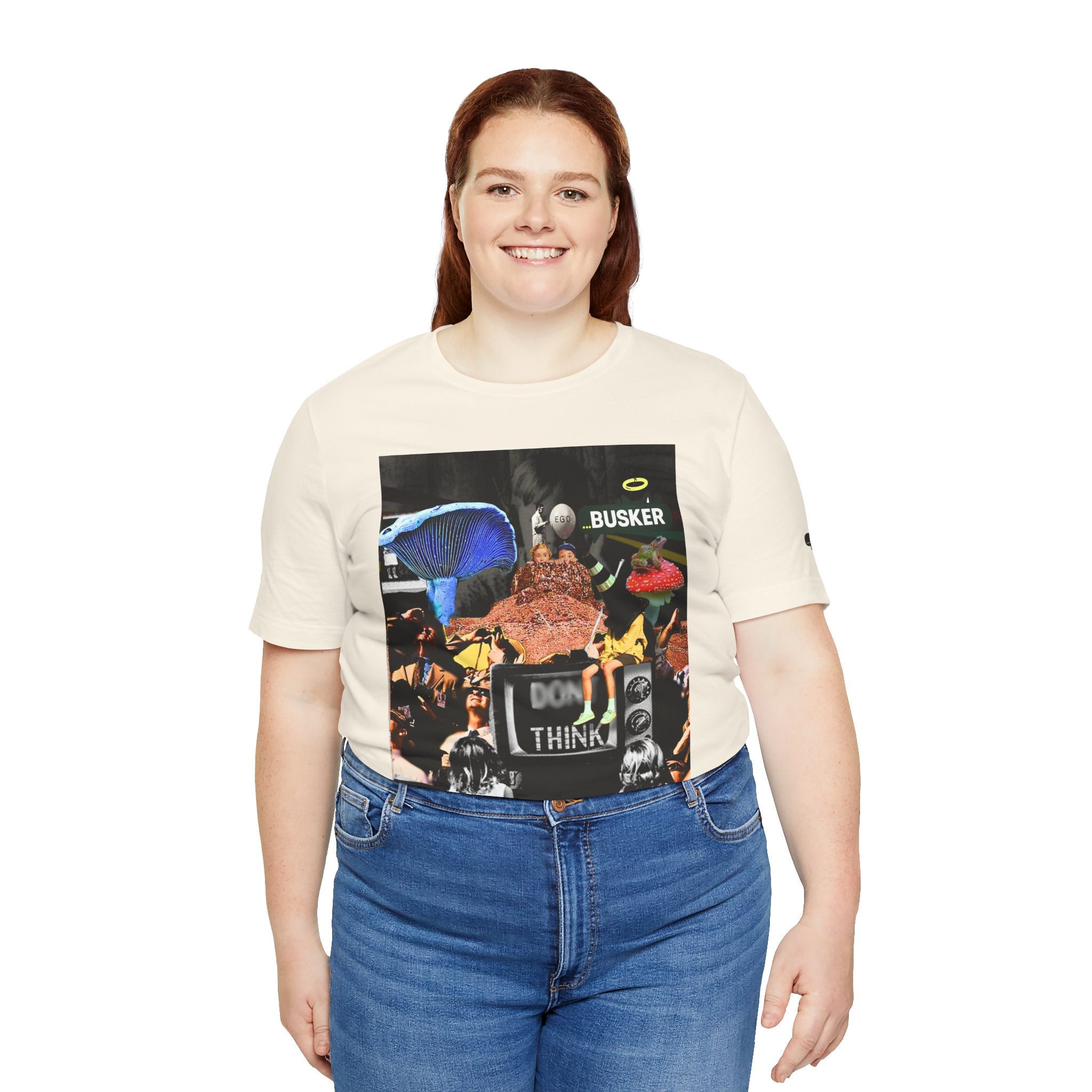 Creative Unisex Graphic Tee - 'I Don't Think' Busker Design