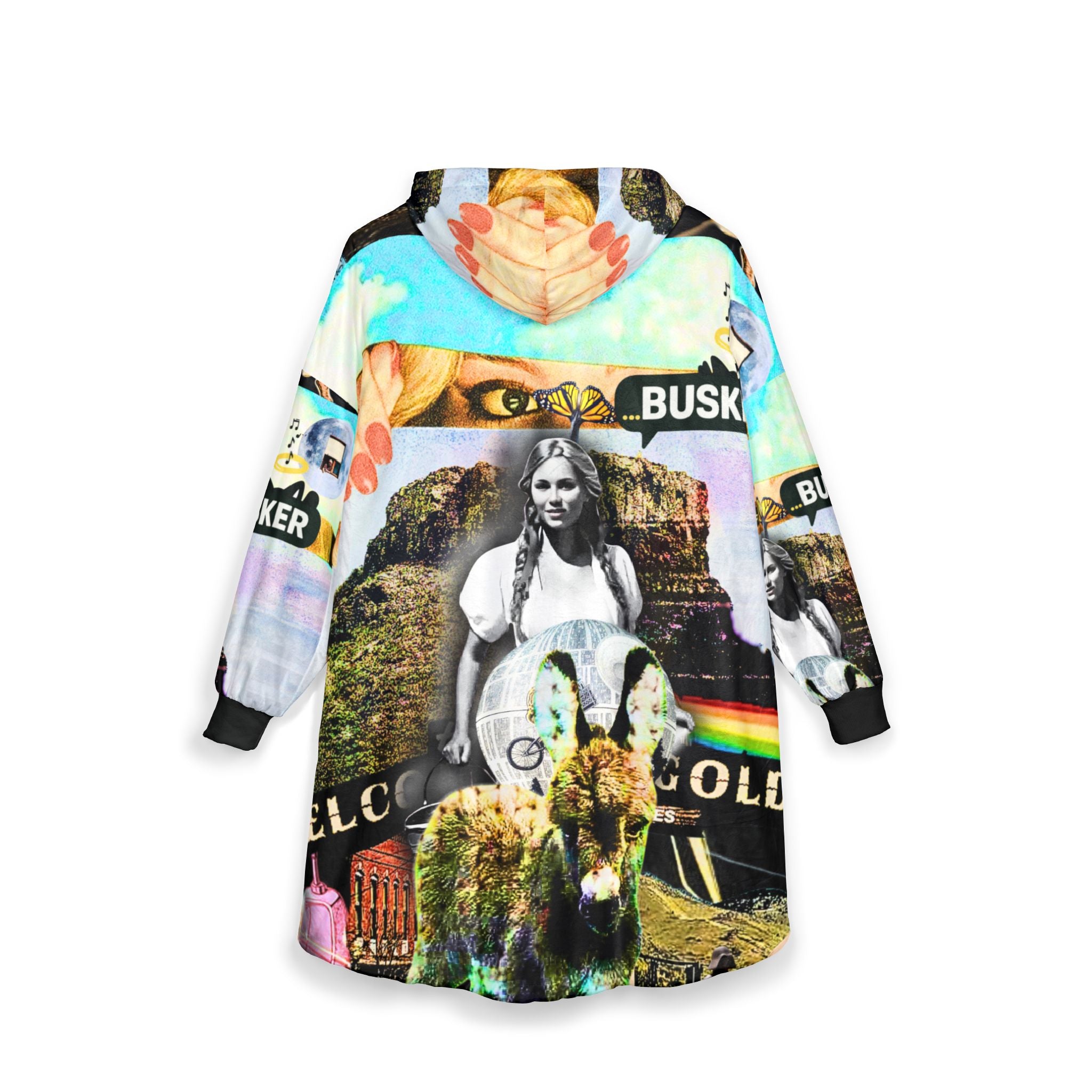 Colorful Unisex Hooded Blanket - Cozy Artful Wear for All Occasions