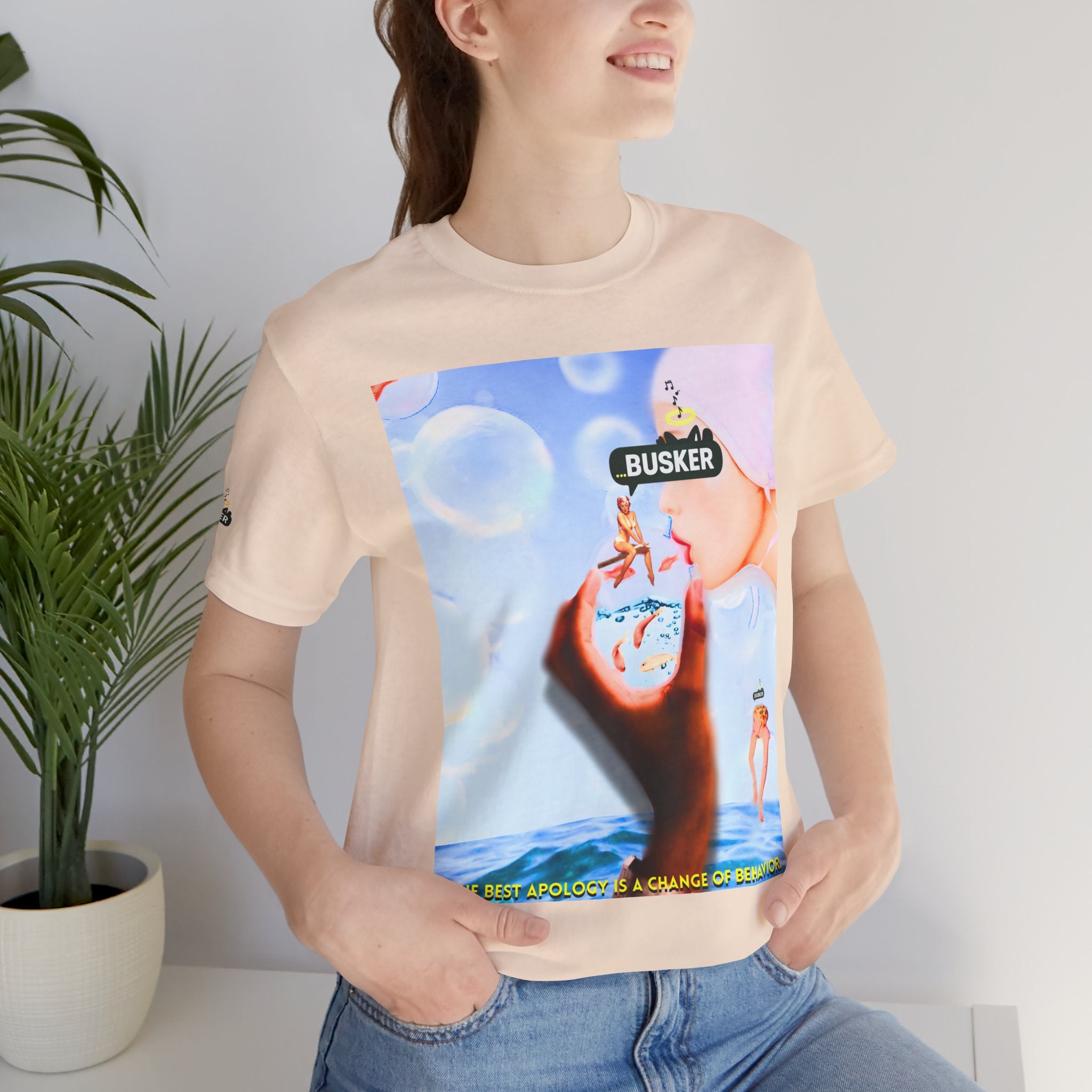 Busker Vibe Unisex Jersey Tee – Colorful Artistic Design for Summer Fun