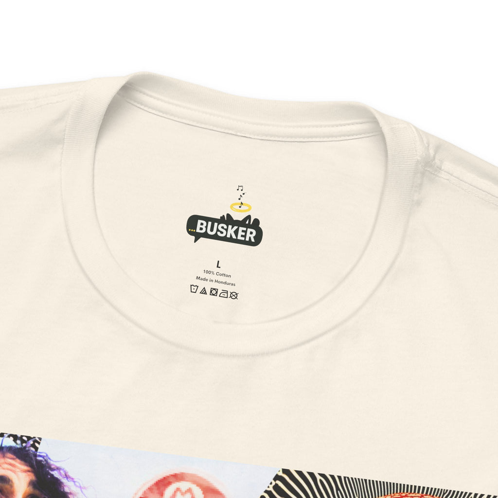 Busker Vibe Unisex Tee - Music & Art Collage Design