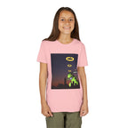 Youth Graphic Tee with Dinosaur Design, Fun Tee for Kids, Summer Style, Birthday Gift, Casual Wear, Playful Outfit, Busker Theme