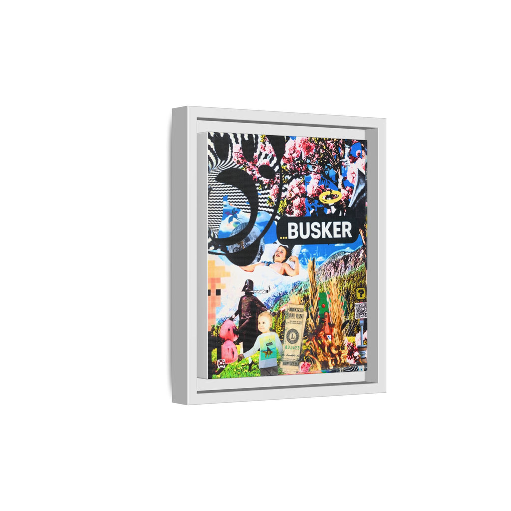 Busker Collage Matte Canvas Print — Framed Multi‑Color Wall Art