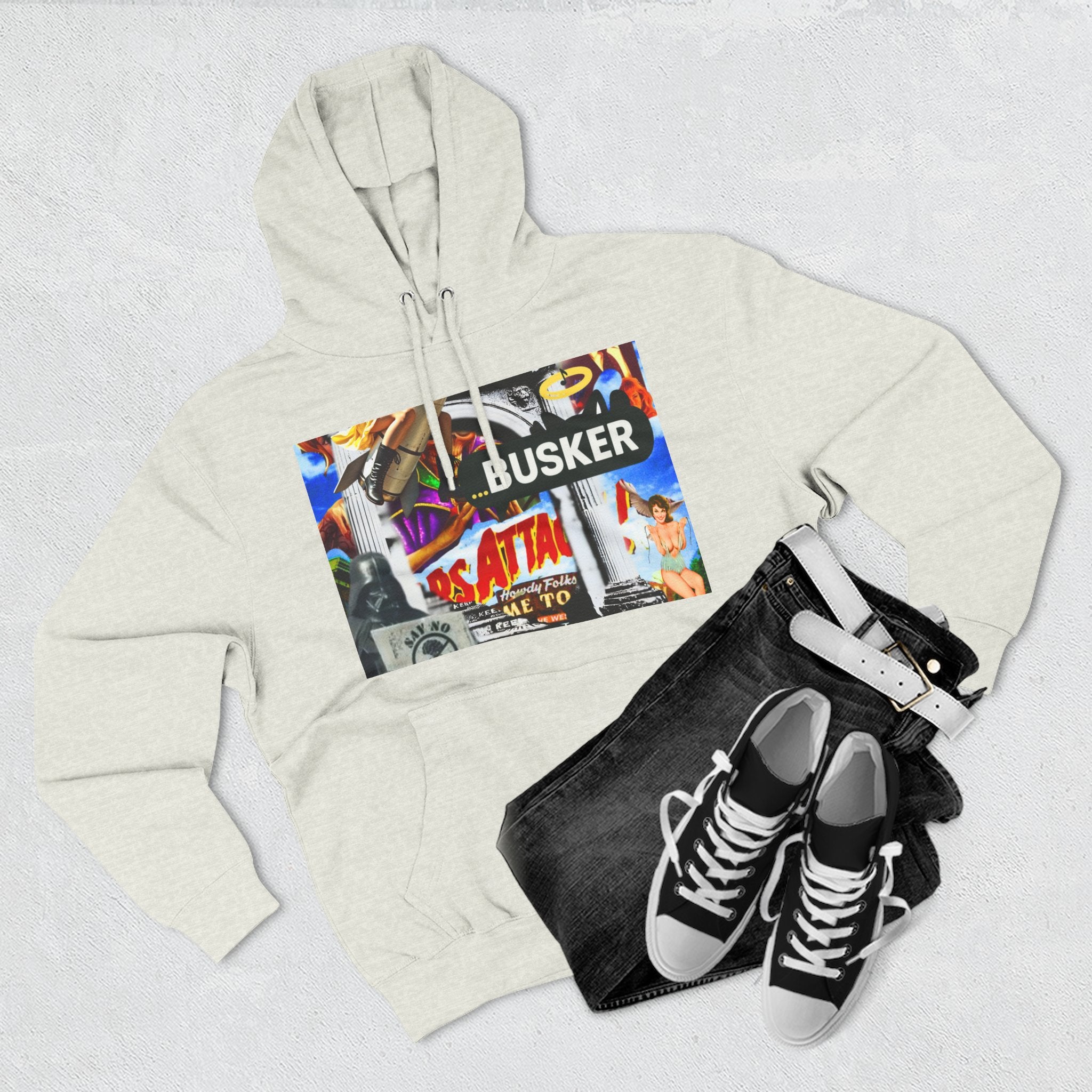 Vintage-Inspired Busker Fleece Hoodie