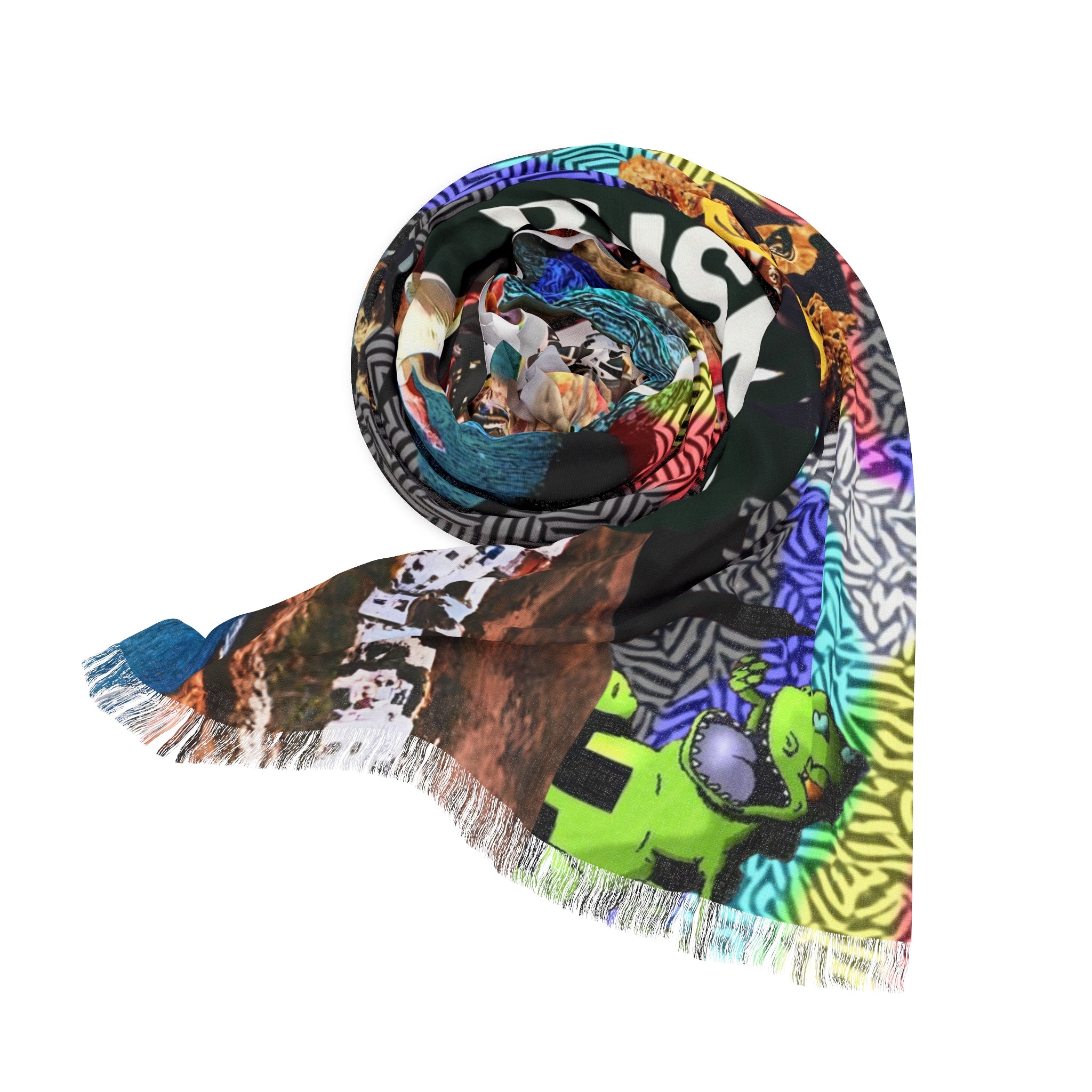 Colorful Busker Light Scarf - Artistic, Vibrant Wrap for Festivals and Everyday Style