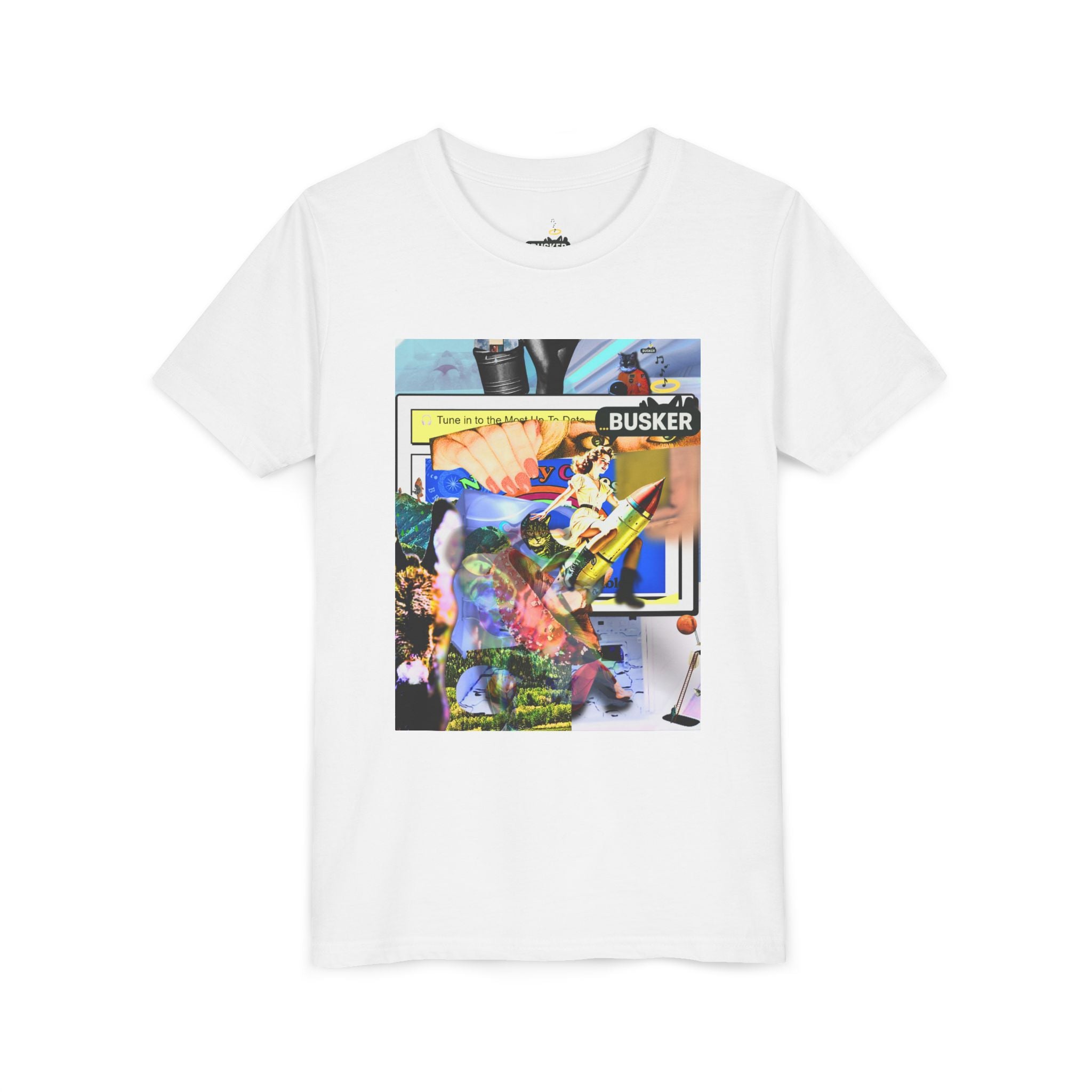 Colorful Youth Short Sleeve Tee - "Busker" Graphic Art Top