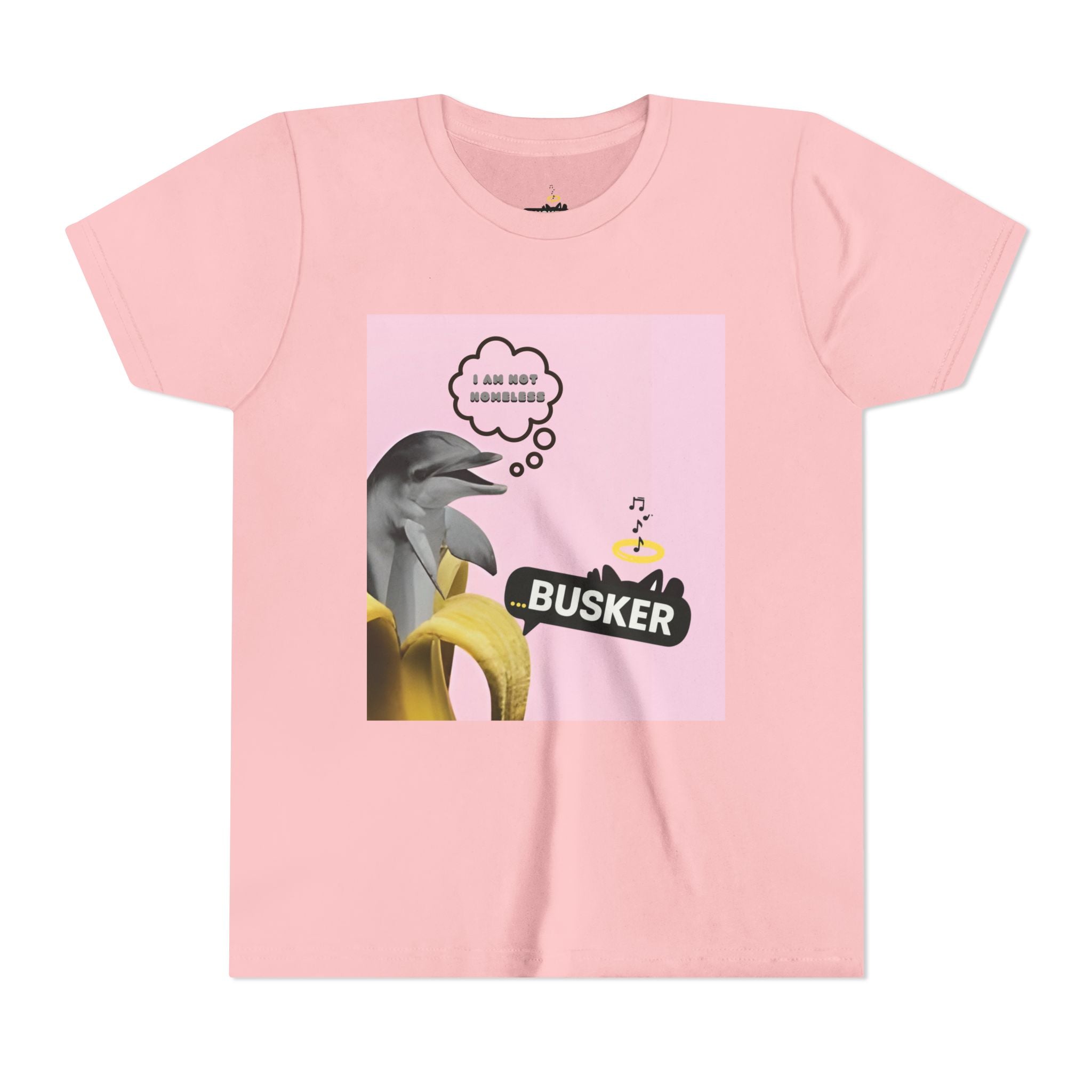 Busker Youth Tee, Fun Kids Shirt, Music Lover Gift, Summer Outfit, Creative Kids Clothing, Unique Graphic Tee