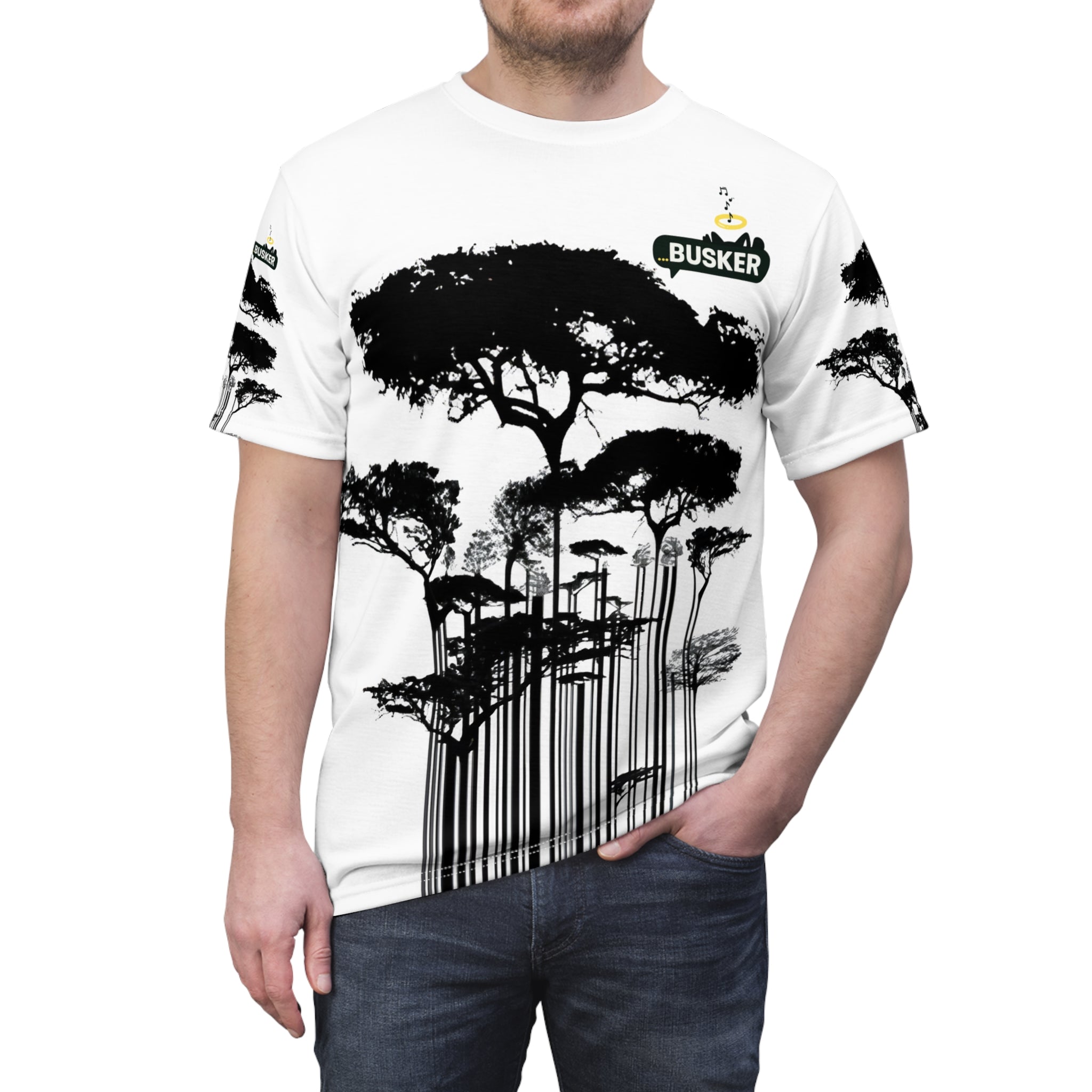 Stylish Nature-Inspired Unisex Tee, AOP T-Shirt for Outdoorsy People, Tree Lover Gift, Casual Streetwear, Eco-Friendly Fashion