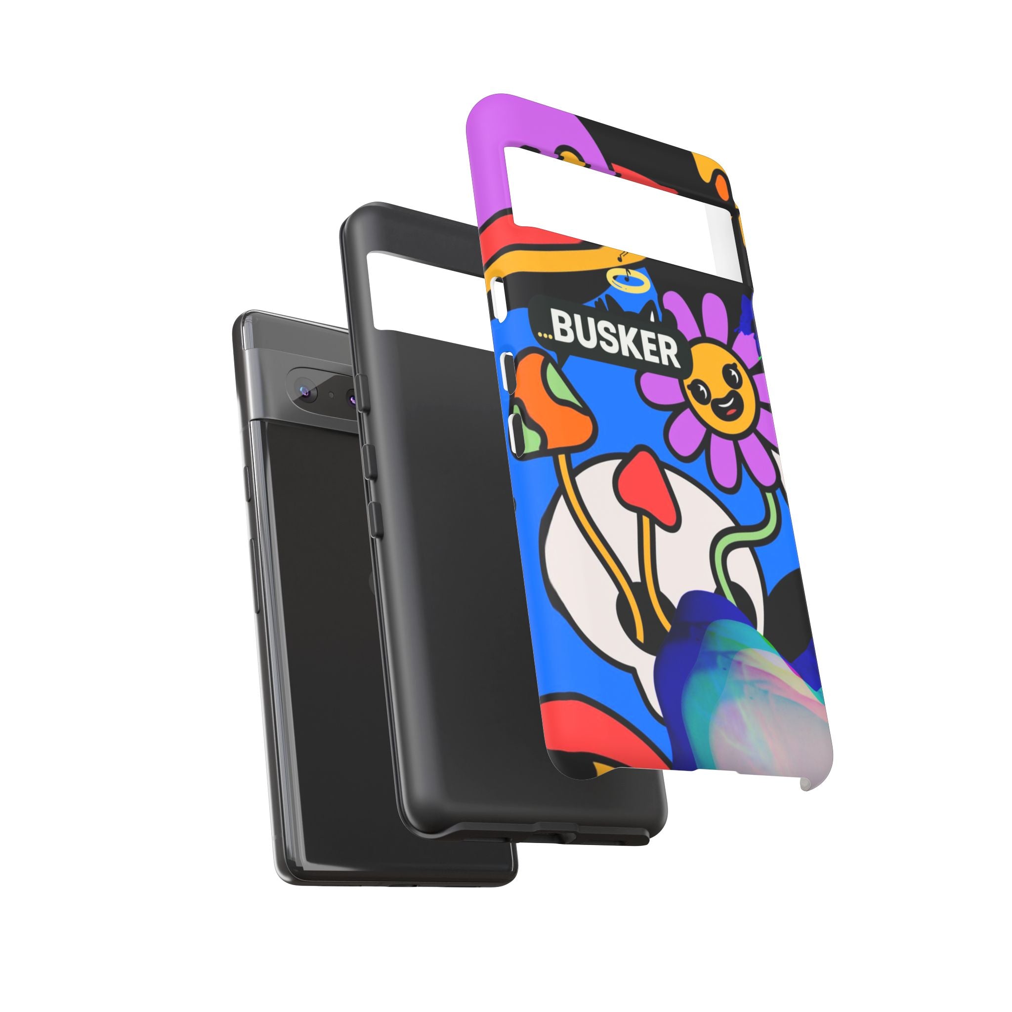 Colorful Phone Case, Cute Phone Accessories, Gift for Music Lovers, Fun Tech Gear, Unique Floral Design Case