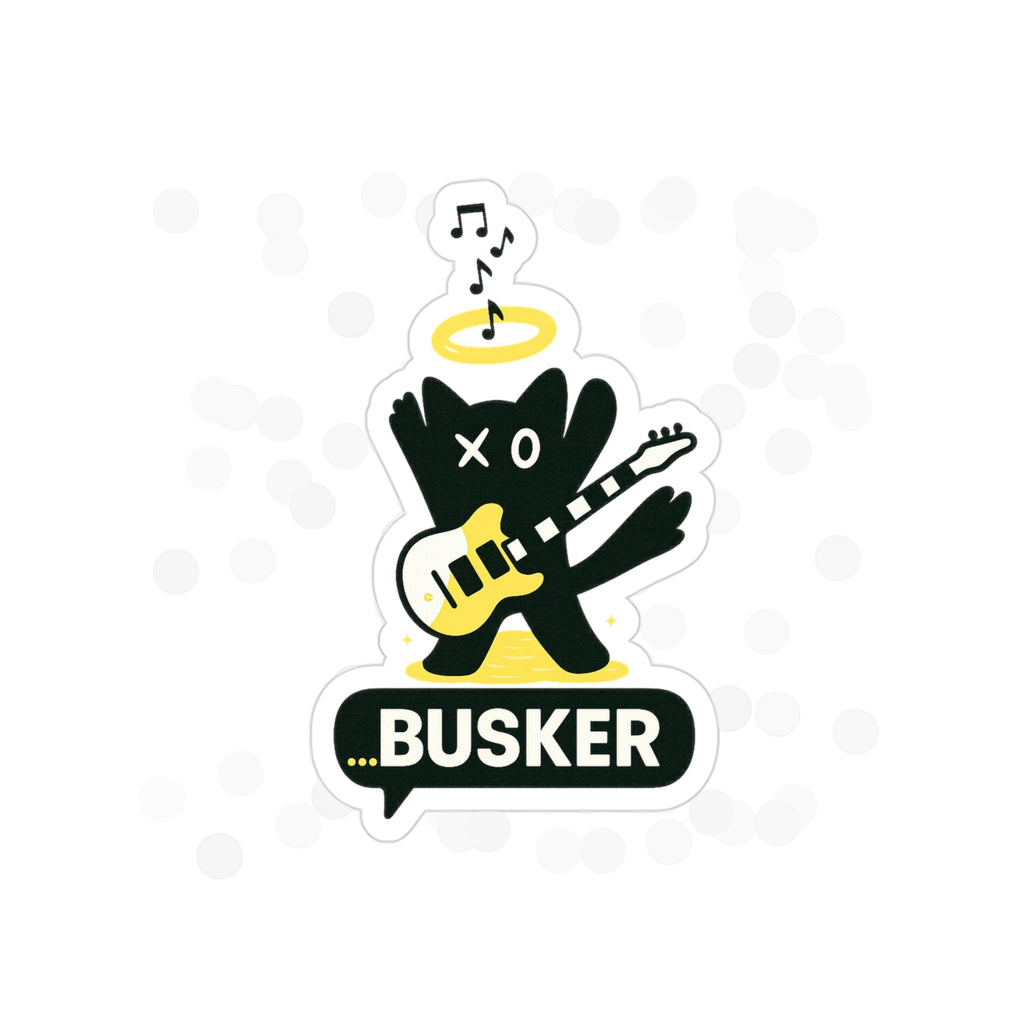 Busker Die-Cut Transparent Outdoor Sticker - Perfect for Decor, Gifts, Festivals, Musicians, and Car Enthusiasts