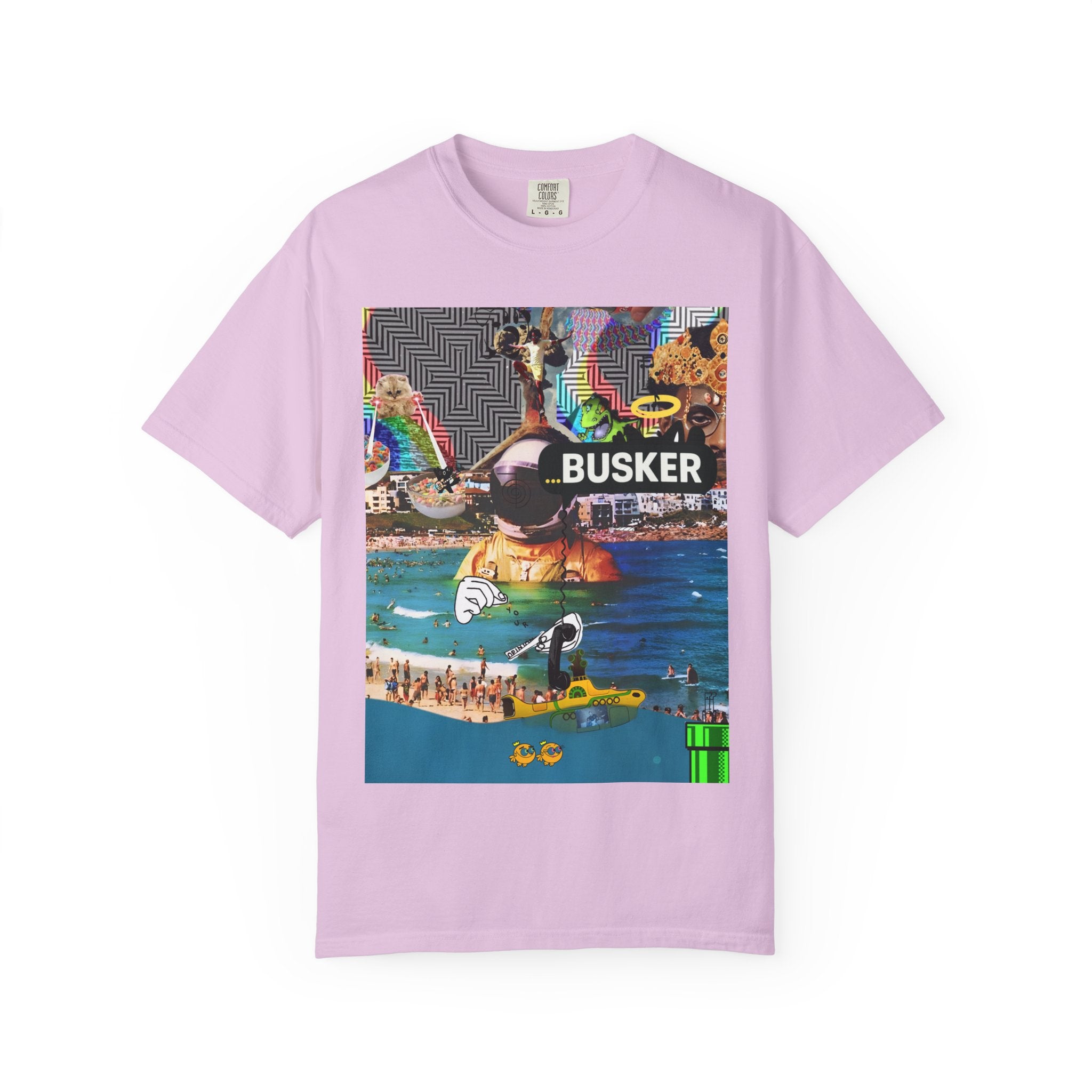 Vibrant Busker T-Shirt, Unisex Graphic Tee, Street Art Inspired Apparel, Casual Wear, Summer Festival Clothing