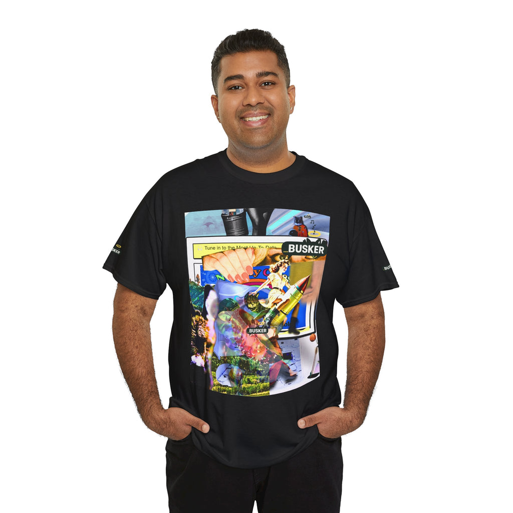 Cool Graphic Unisex Heavy Cotton Tee - 'Busker' Design