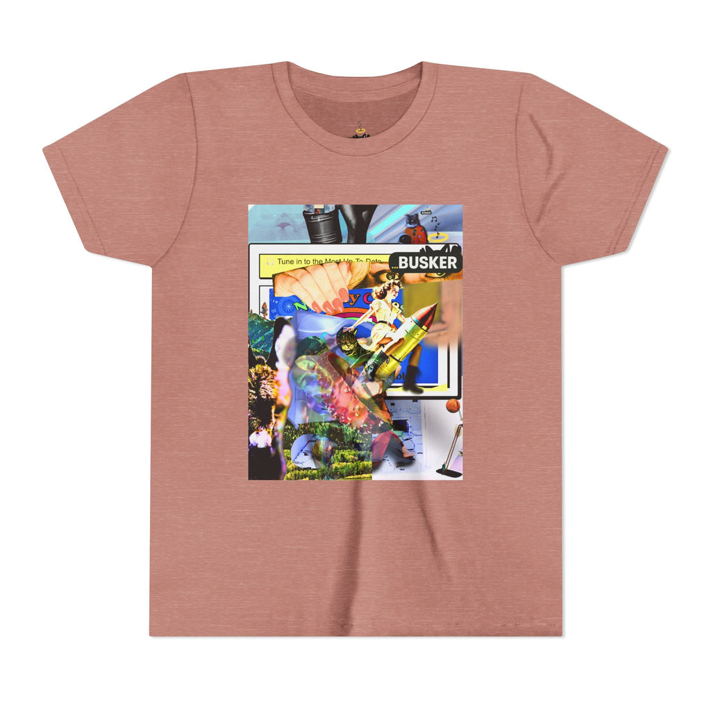 Colorful Youth Short Sleeve Tee - "Busker" Graphic Art Top