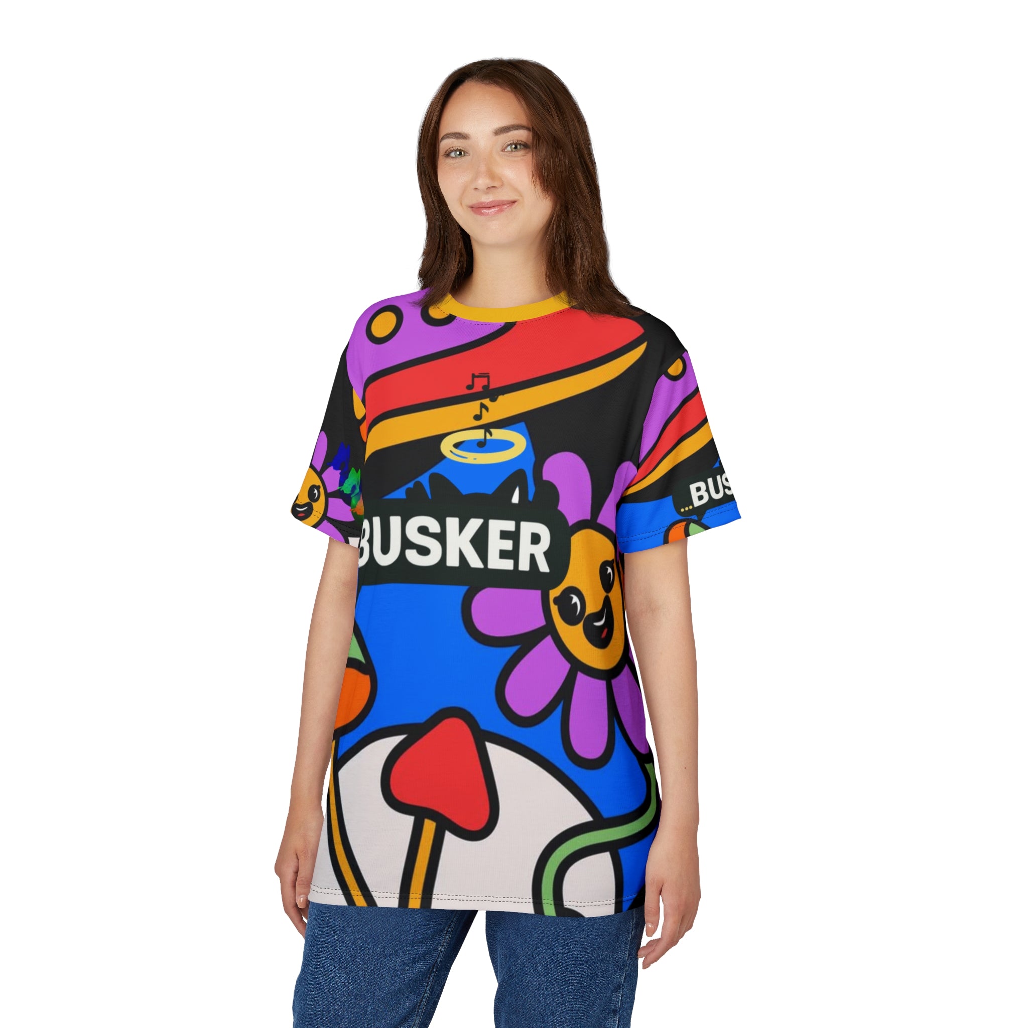 Busker Vibes Unisex Tee, Fun Graphic Shirt for Music Lovers, Trendy Colorful T-Shirt, Unique Gift for Festivals, Street Artists Fashion