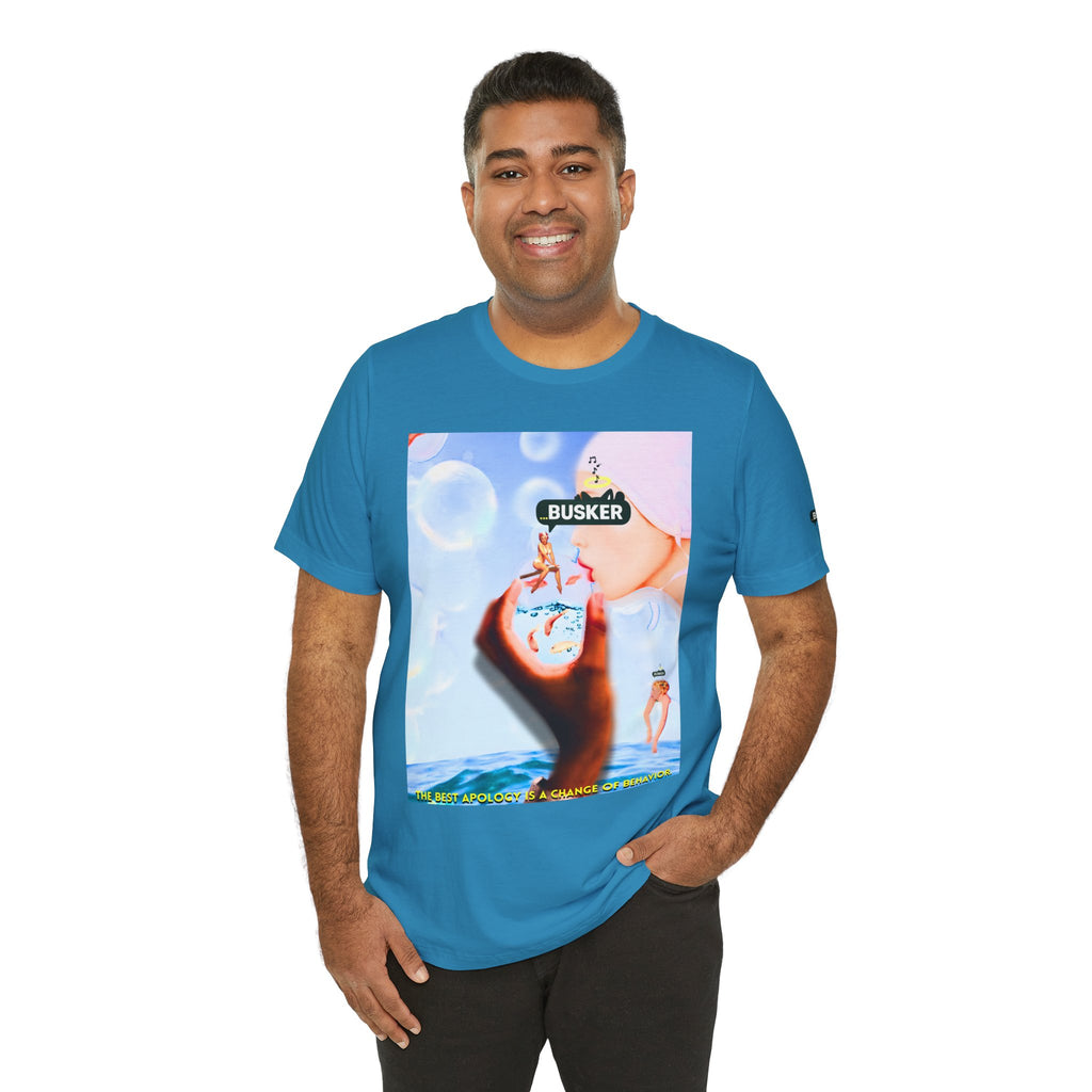 Busker Vibe Unisex Jersey Tee – Colorful Artistic Design for Summer Fun