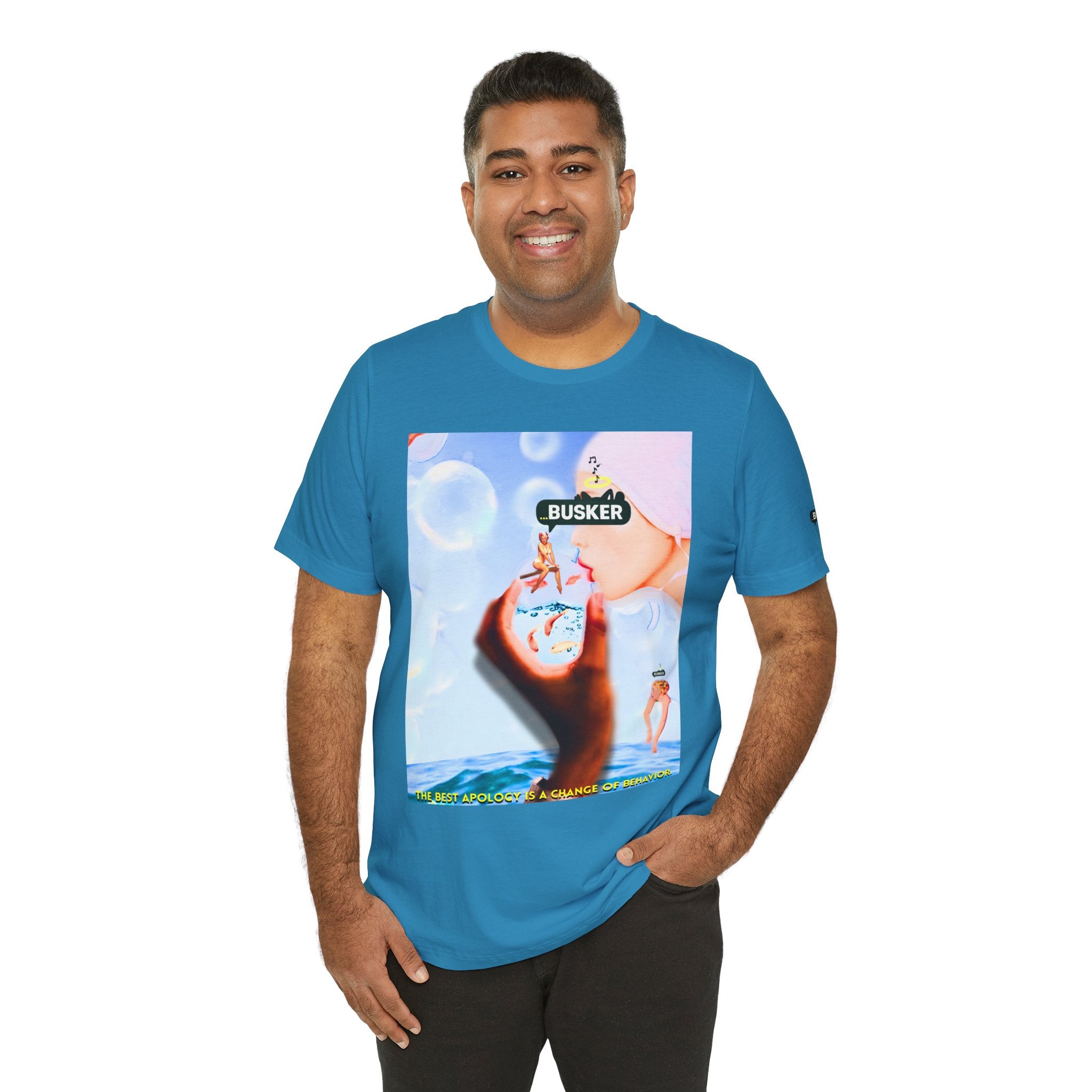 Busker Vibe Unisex Jersey Tee – Colorful Artistic Design for Summer Fun